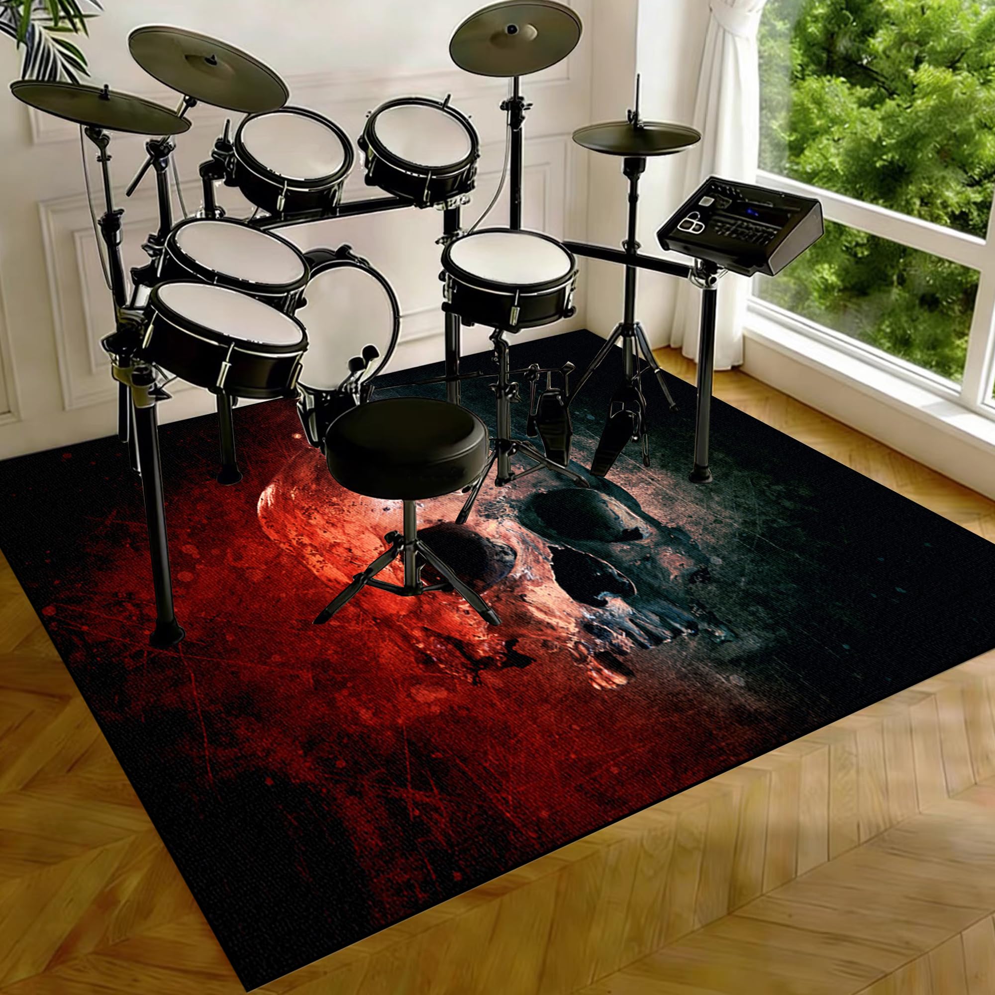 Tapis de tambour insonorisé pour jouer de la batterie acoustique en appartement sans vibrer
