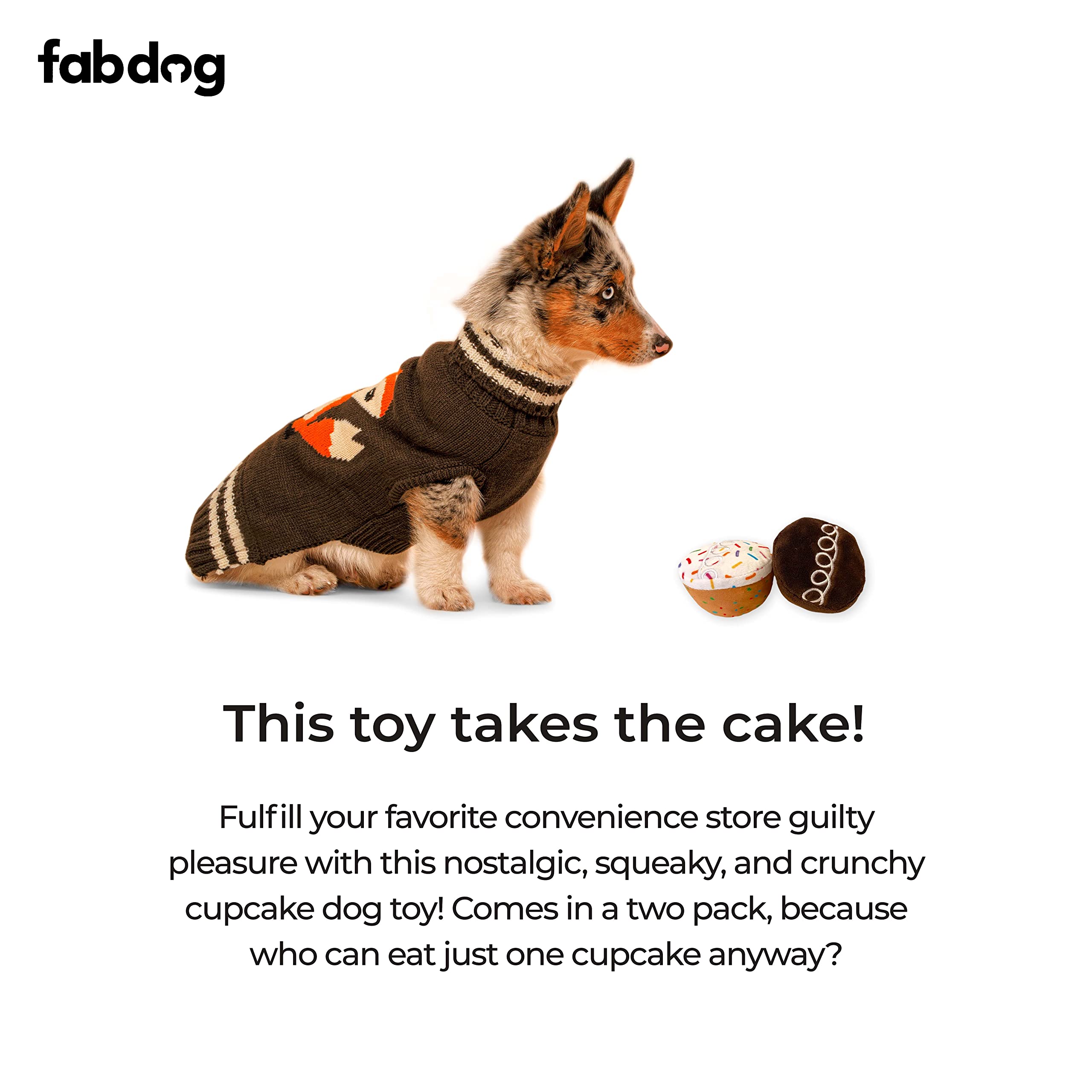 Fabdog Jouet Pour Chien Foodie – Bacon Couineur En Peluche – Jouet à Mâcher Pour Toutes Races, Cadeau Anniversaire