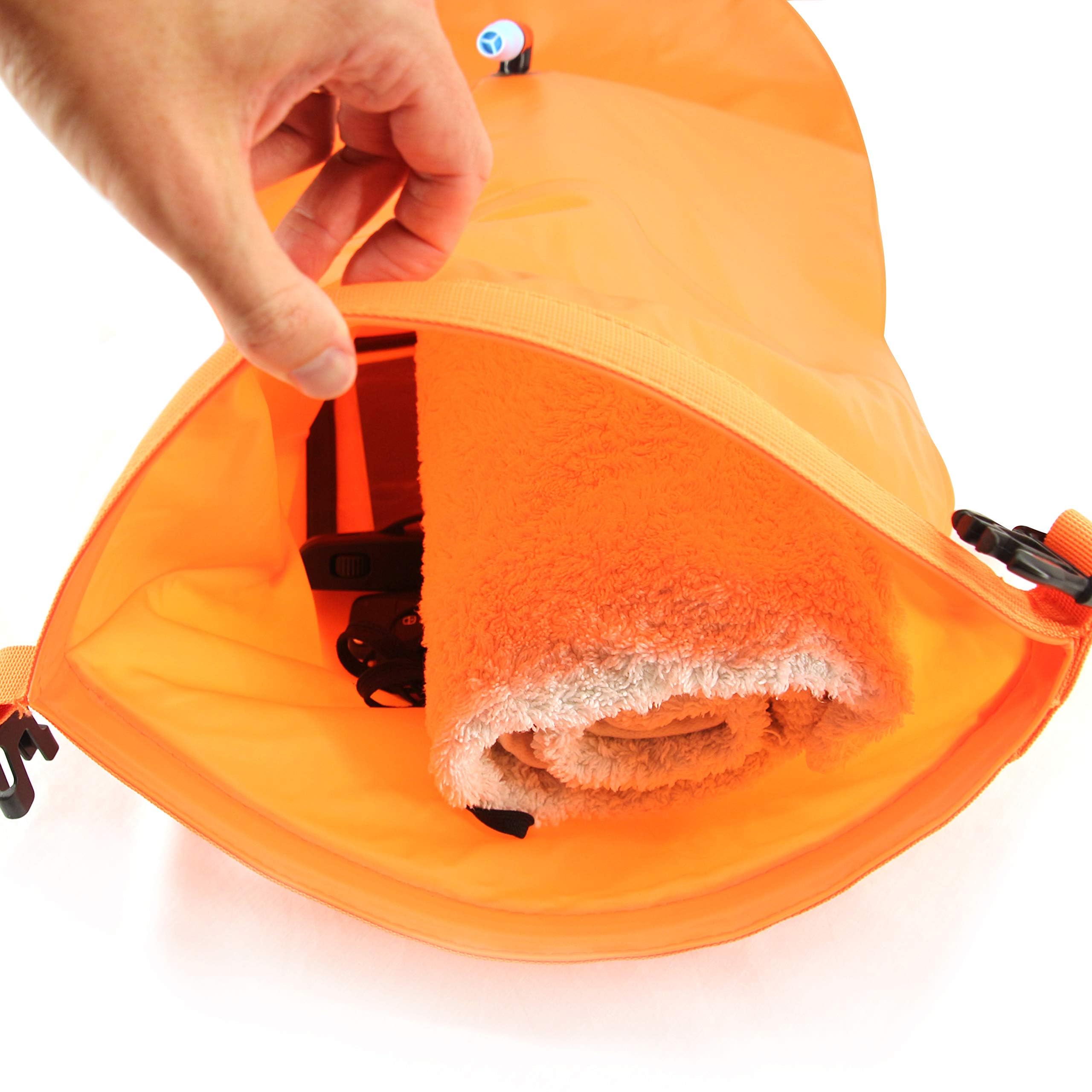 Boa gonfiabile per nuoto arancione & Sacca stagna – Sicurezza durante il nuoto, in acque libere e per il triathlon. Boa galleggiante, Swim Buoy Bubble