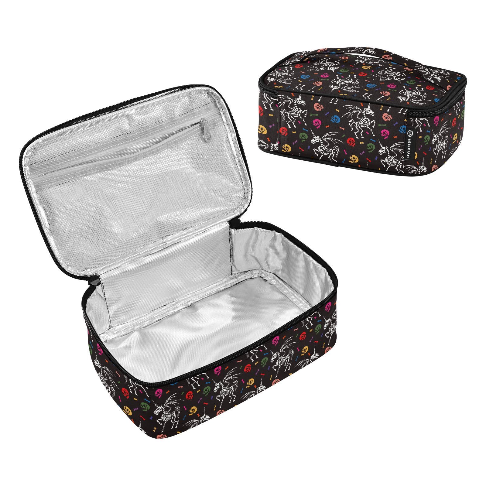 Bolsa De Almuerzo Con Aislamiento De Damasco Y Calavera Gótica Victoriana Negra Vintage Para Halloween, Fiambrera Portátil Impermeable, Bolsas De Mano Enfriadoras Térmicas - AliExprs 1524