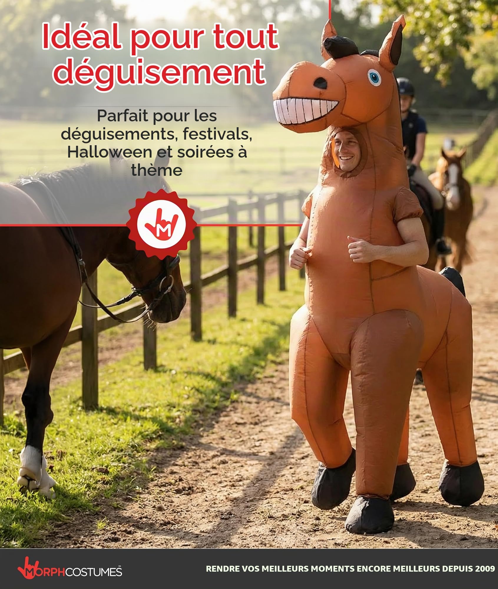 Morph Costume de cheval gonflable géant pour adulte