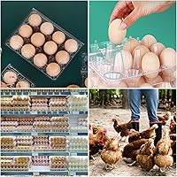 Vista 7 de Cartones de huevos de plástico a granel, 48 paquetes de cartón de plástico transparente vacío para huevos con capacidad para hasta 12 huevos