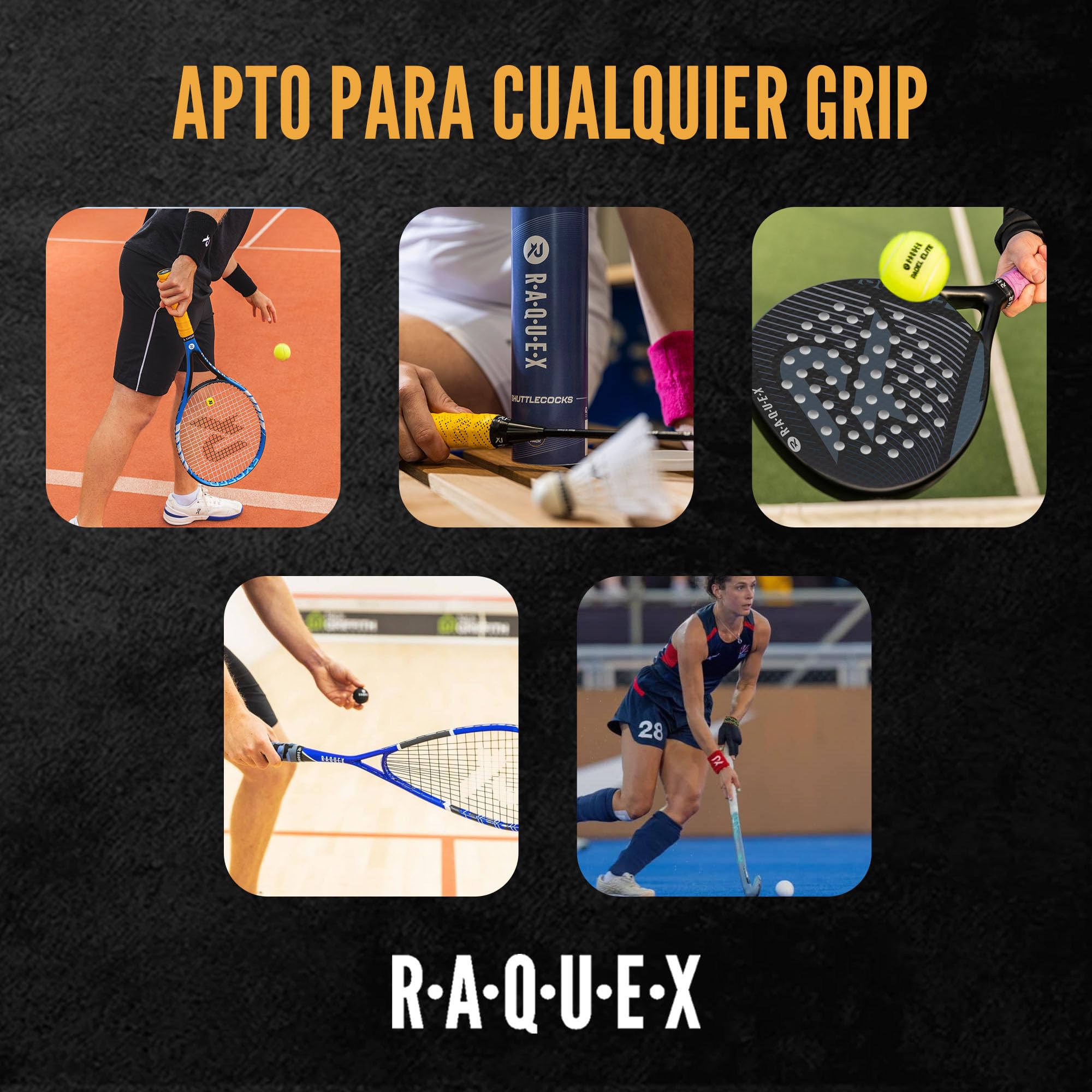 Raquex Spray Enforce Grip, 50 ml, Spray de Agarre para Unas Manos secas y sin Sudor para Deportes de Raqueta y Hockey. Spray de tracción de Secado rápido Que Elimina el Sudor para un Agarre excelente