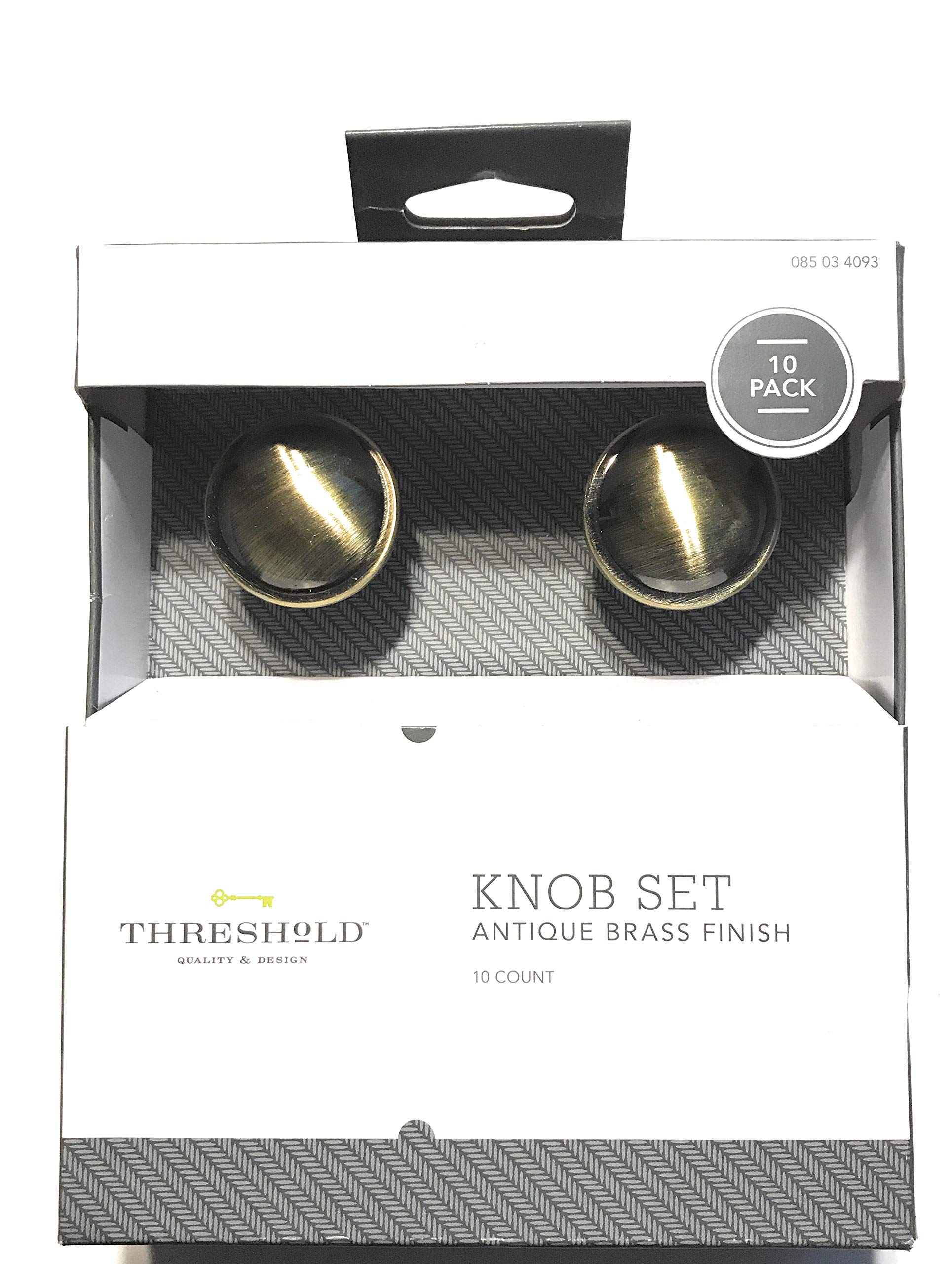 Knauf-Set, Messing, Antik-Optik, 10 Stück