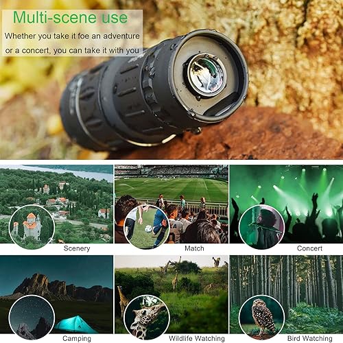 Miniatura 6 de Telescopio monocular portátil  Prisma de alta potencia de 16 x 52 monoculares compactos para adultos y niños  Alcance monocular HD para senderismo,