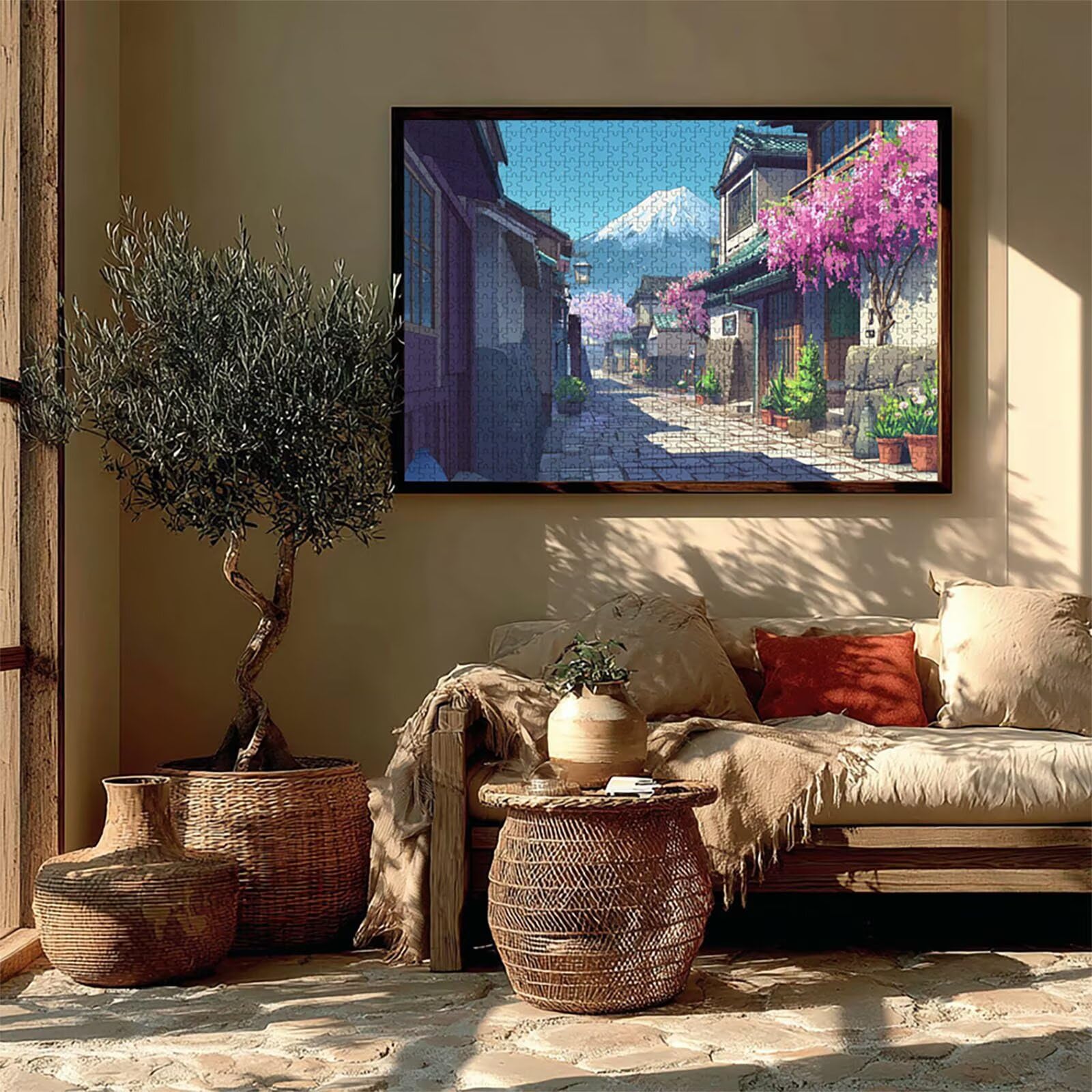 Puzzle Arte con Scatola Giappone, Vista Della Strada Puzzle Legno 4000 Pezzi Adulti 141x87cm, Attività di Intrattenimento ad Alta Difficoltà, DIY Classici Gioco, Jigsaw Per Tutta La Famiglia, Q-1582