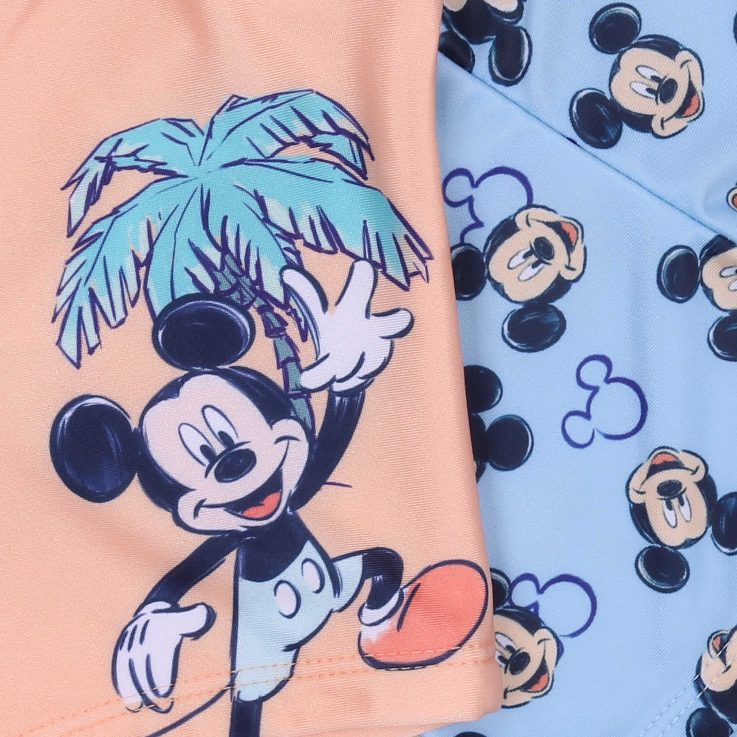 2X Maillot de Bain Mickey Mouse Bleu bébé et mûre Disney