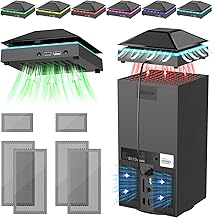 RGB Cooling Fan for Xbox Series X Console, YUANHOT Upgraded Dust Cover Cooler Fan with 3 Gears Adjustable Speed, 7 Colorful LED Lights, Extra 2 USB Ports for Xbox Series X