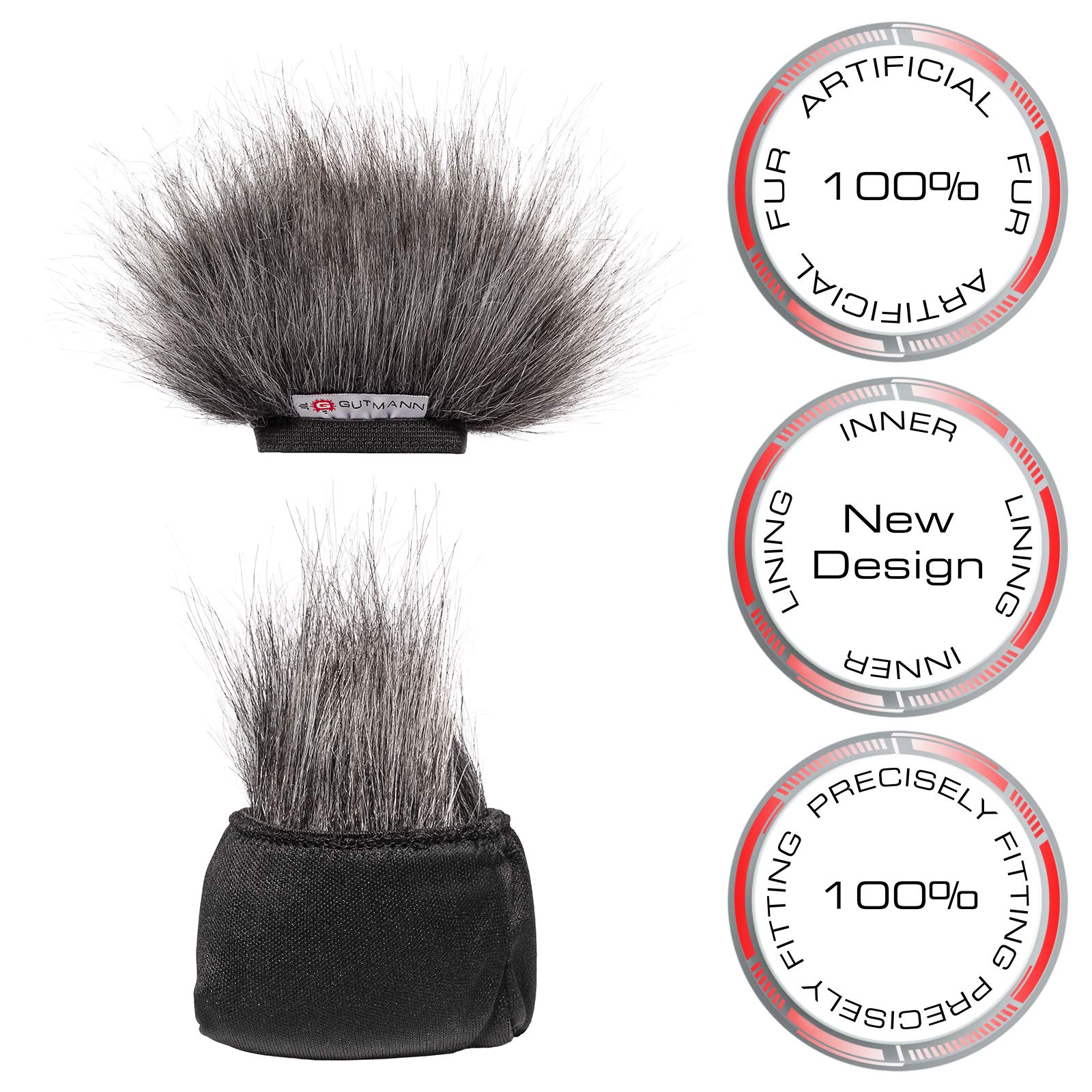 Gutmann Microfono protezione antivento pelo per Tascam DR-40X DR-40 V2 Premium Edition GREY con rivestimento interno