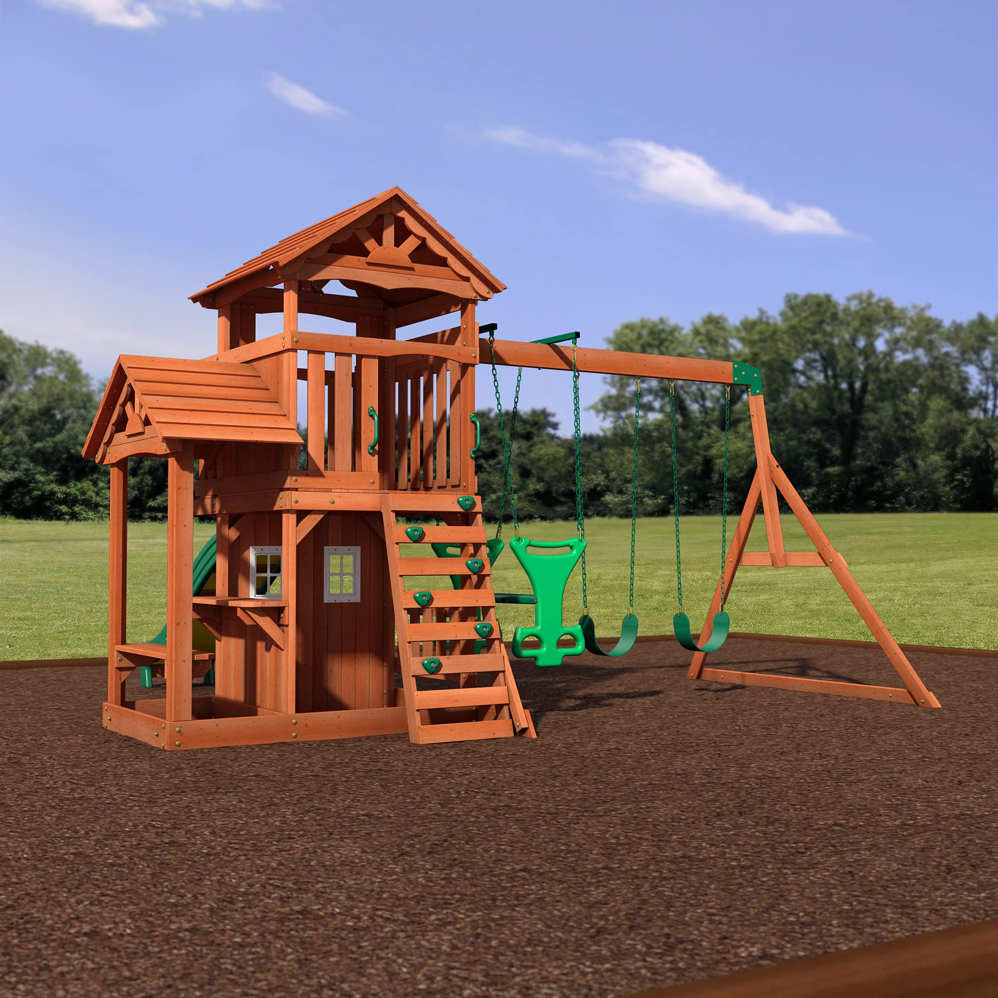 Backyard Discovery Tanglewood All Cedar Wood Playset Swing Set Buy