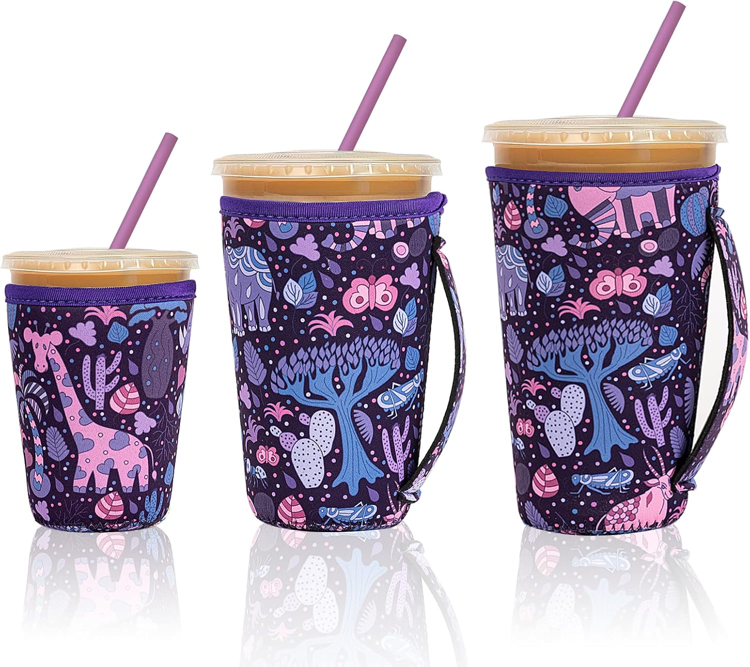 FENSING Reusable Iced Coffee Sleeve for Iced Coffee Cups, 3