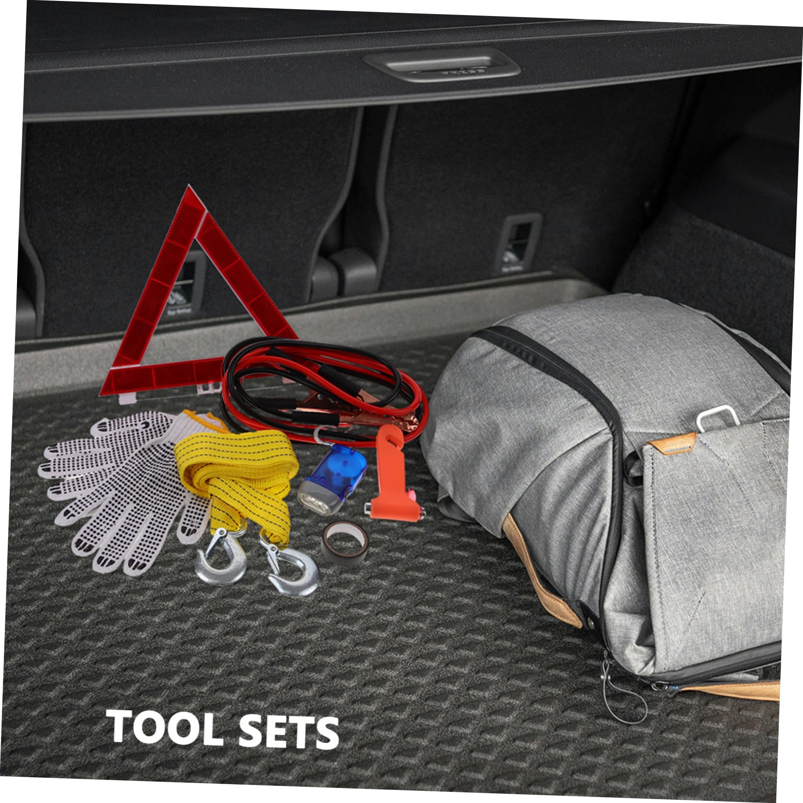 Generico 1 Set Kit D'emergenza Kit Di Blocco Facile Triangoli Di Segnalazione Stradale Attrezzi Per Auto Kit Di Strumenti Kit Per Auto Giubbotti Di Avvertimento Per Auto Stoffa