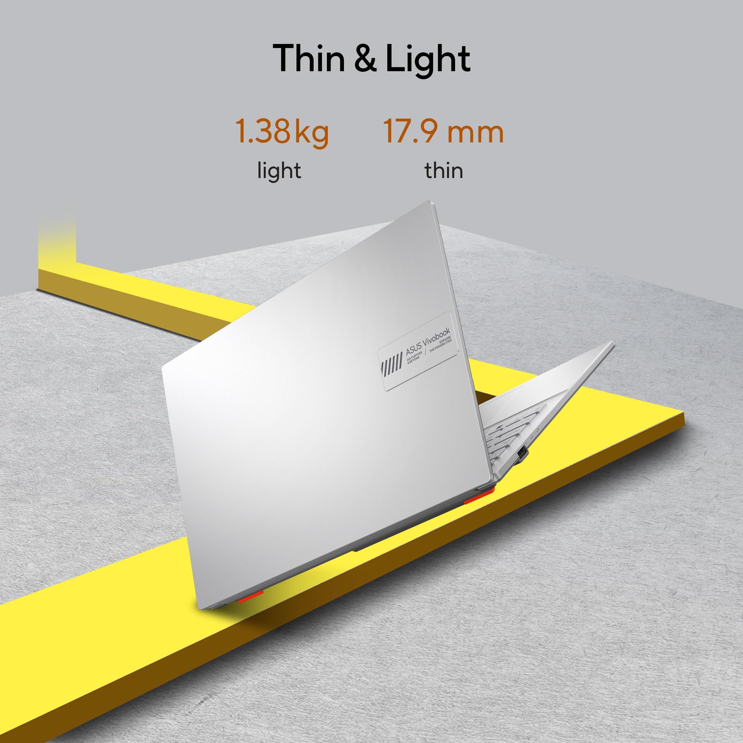 ASUS Vivobook Go 14 (2026),AMD Ryzen 3 30 Processor,AMD Radeon iGPU,8GB RAM,512GB SSD,FHD,14" (35.5 cm),Windows 11,M365 Basic(1Y)* Office 2024,Cool Silver,1.38 Kg,E1404FA-EB1224WS,Thin & Light Laptop — Amazon image 6