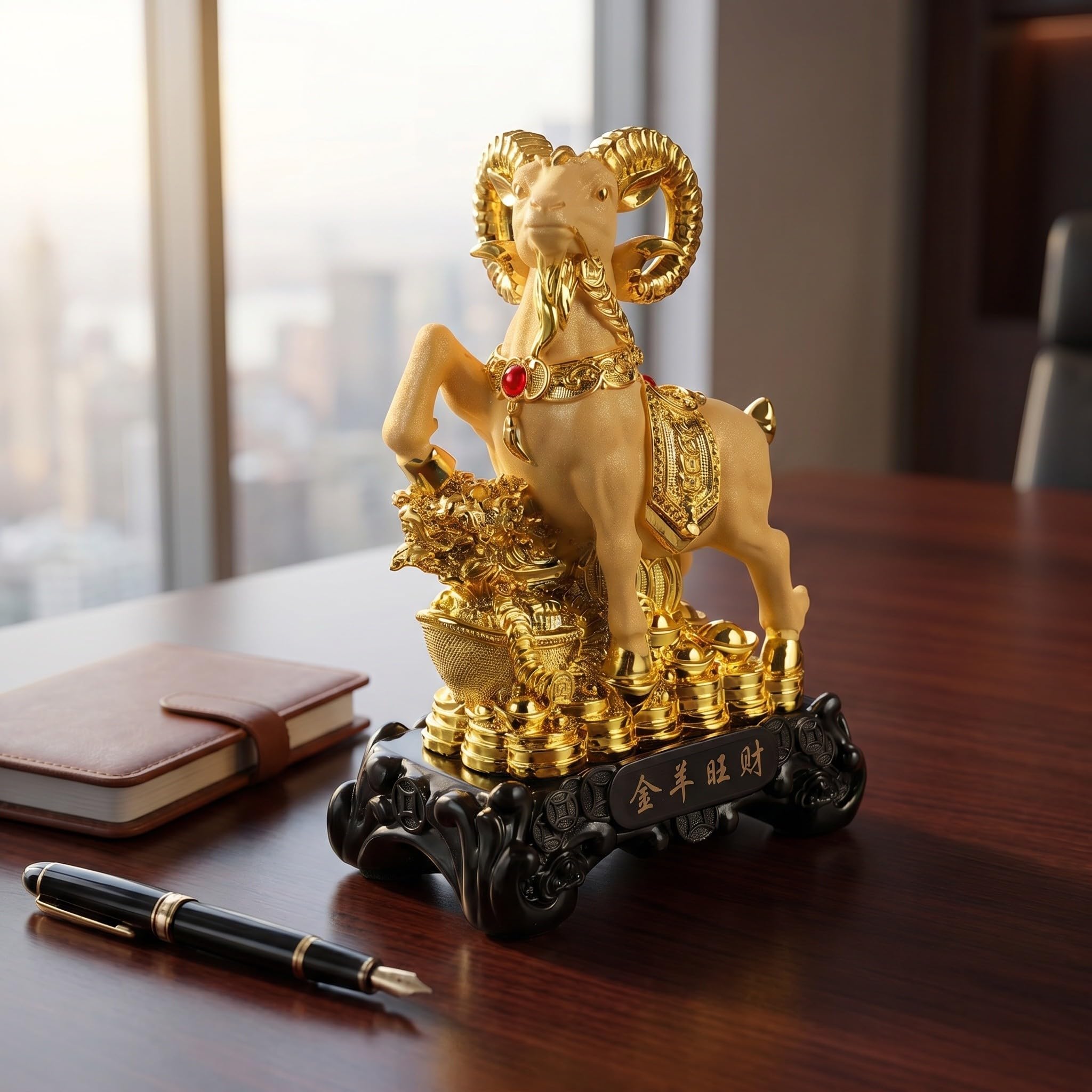 Estatua de Cabra del Zodiaco Chino de Resina, Figura Coleccionable 2027