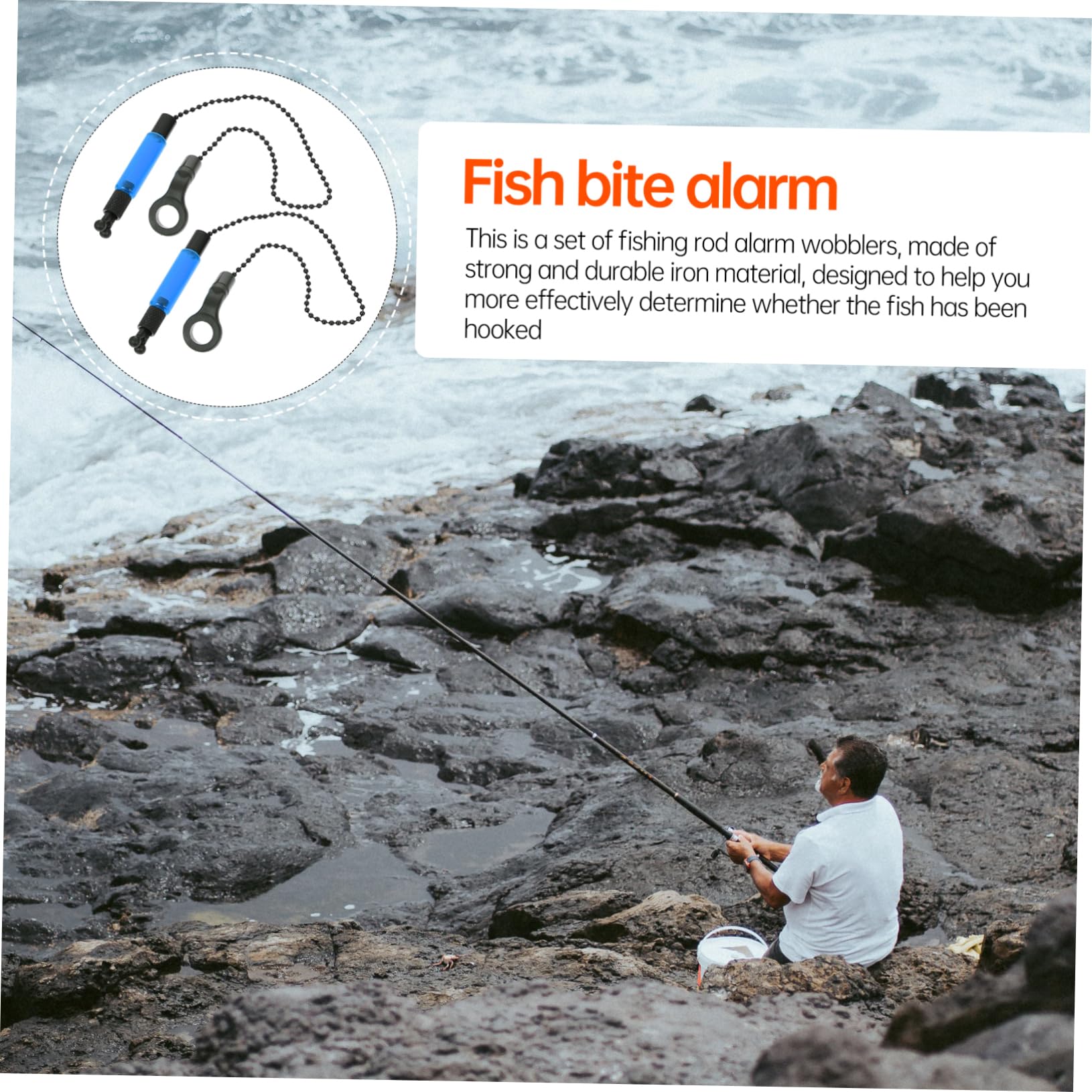 GRIRIW 2Pcs Fishing Bite Alarm Indicators Portable Angling Alarms for Enhanced Fishing Experience Durable Construction for Alerting Fish Bites Easy Installation
