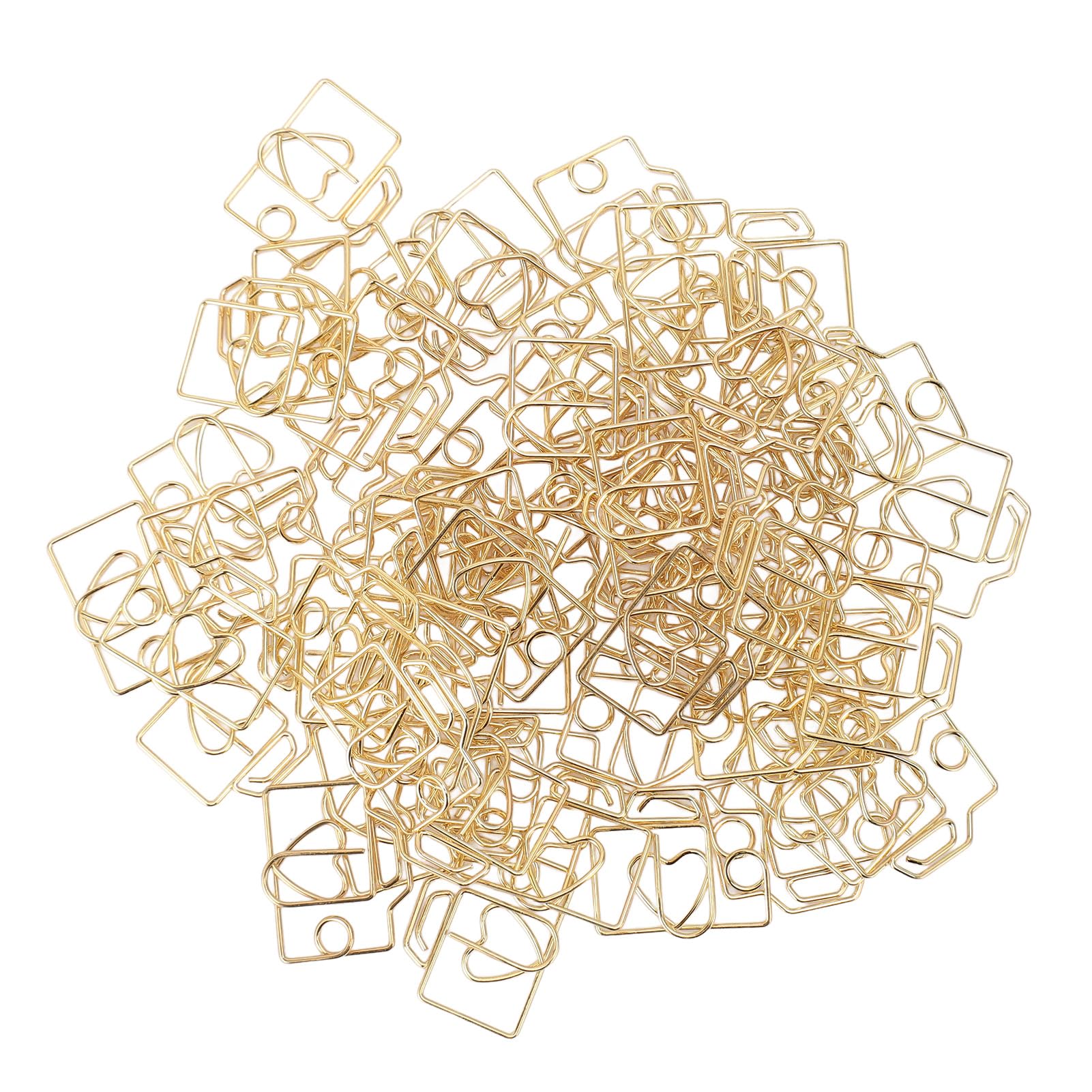 Paperclip, Fashionable Metal Paper Clip 80PCS with Storage Box for School (Gold)