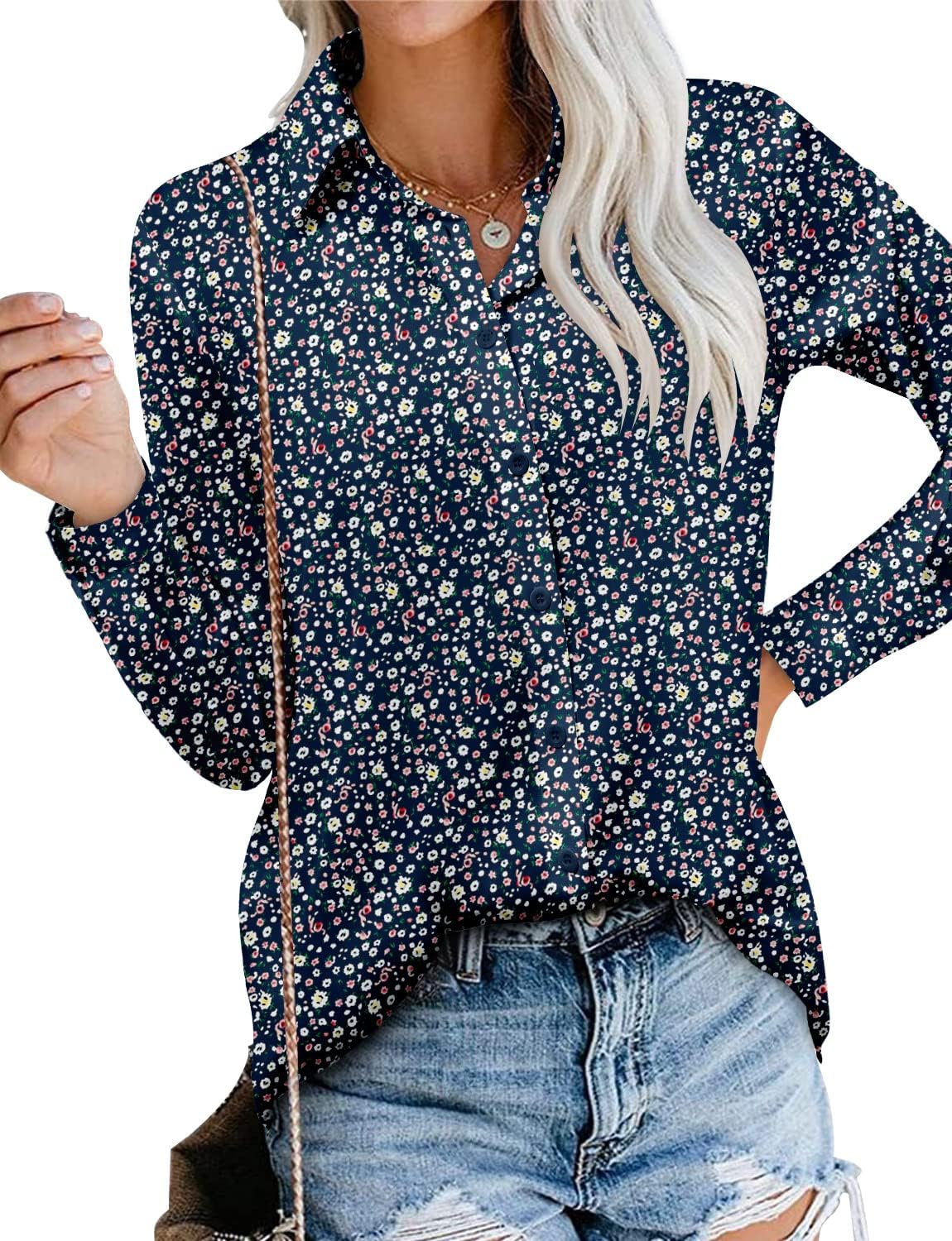 Magritta Long Sleeve Shirts for Women Fashion Button Down Blouse Tops