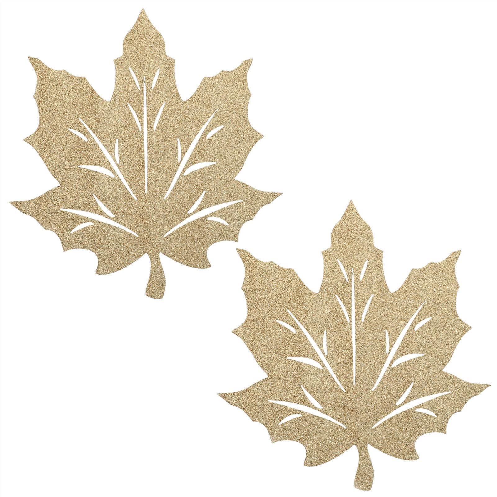 Set de table feuille d'érable doré x2 pour décoration de salle à manger
