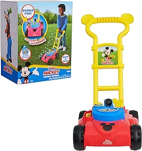 Disney Junior Mickey Mouse Bubble Mower, Pretend Play and Outdoor, Kids Toys for Ages 18 Month, Amazon Exclusive by Just Play