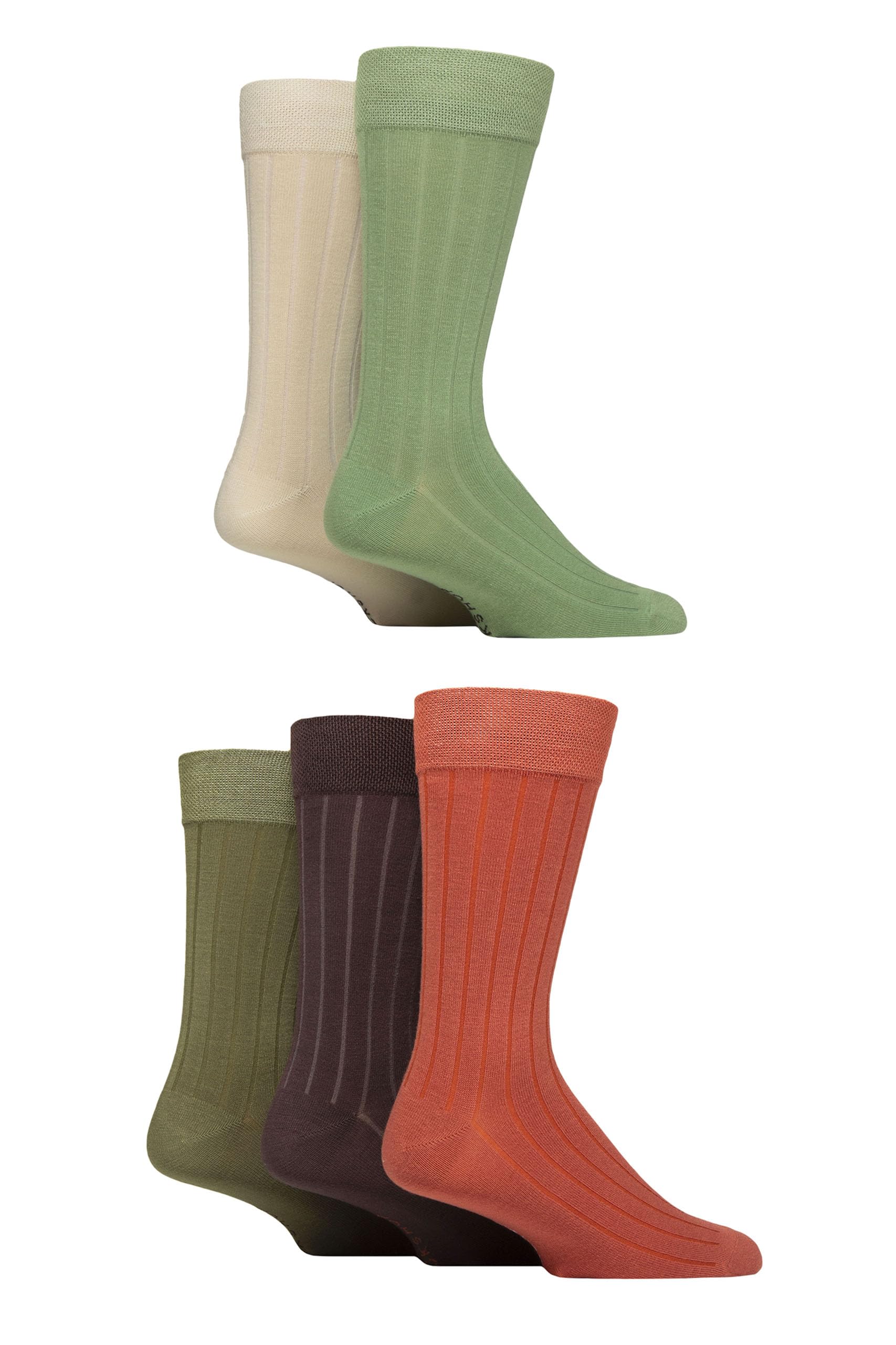SockShop Men's Natural Bamboo Socks Various Designs Everyday Wear Plain, Patterned, Bright and Colourful 5 Pair Pack (UK, Numeric, 7, 11, Regular, Regular, Wild Terrain Ribbed)