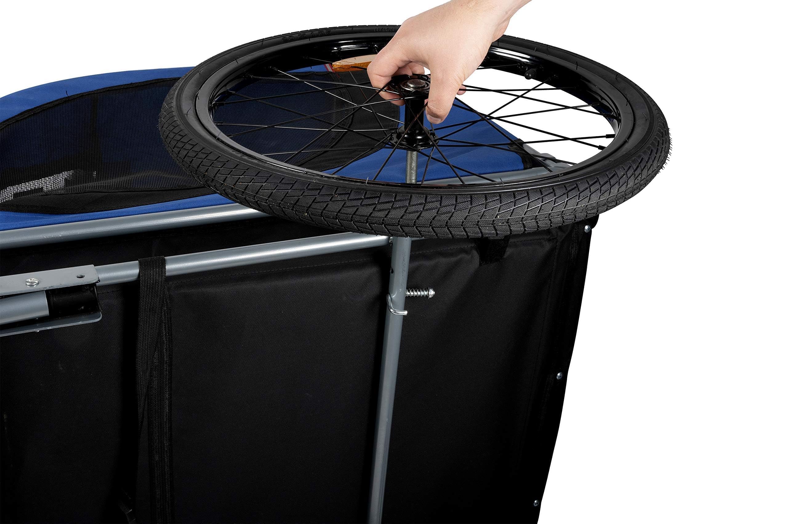 Velo Remorque Chien Pliable - Cariole Velo Chien Max. 40 KG - Remorque de Vélo pour Animaux de Compagnie - 75 x 52 x 65 cm - Bleu/Noir