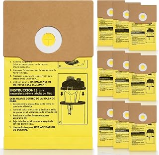 10 Pack 5430299 Replacement Vacuum Bags | Compatible with Shop-Vac 5430299 Commercial Backpack Vacuum, Disposable Filter Bags for Backpack Vacuum Cleaner