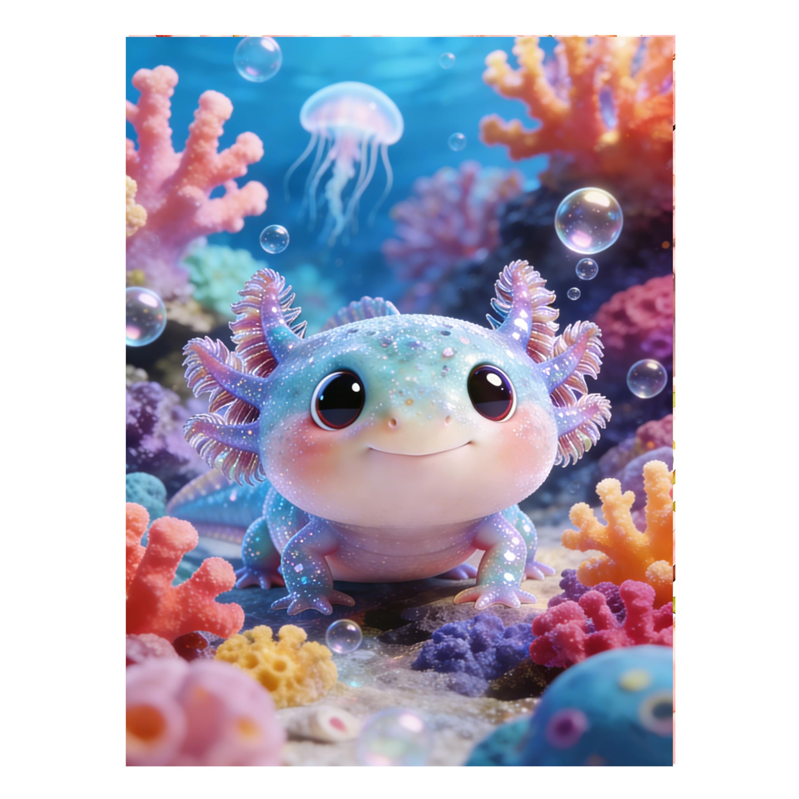 Diamond Art Kits for Adults Gem Art 5D Diamond Painting Kit Axolotl Birthday Personalized Gifts for Women Her Round Drill Diamond Painting Adult Craft Diamond Kits Home Room Wall Decoration 30*40CM