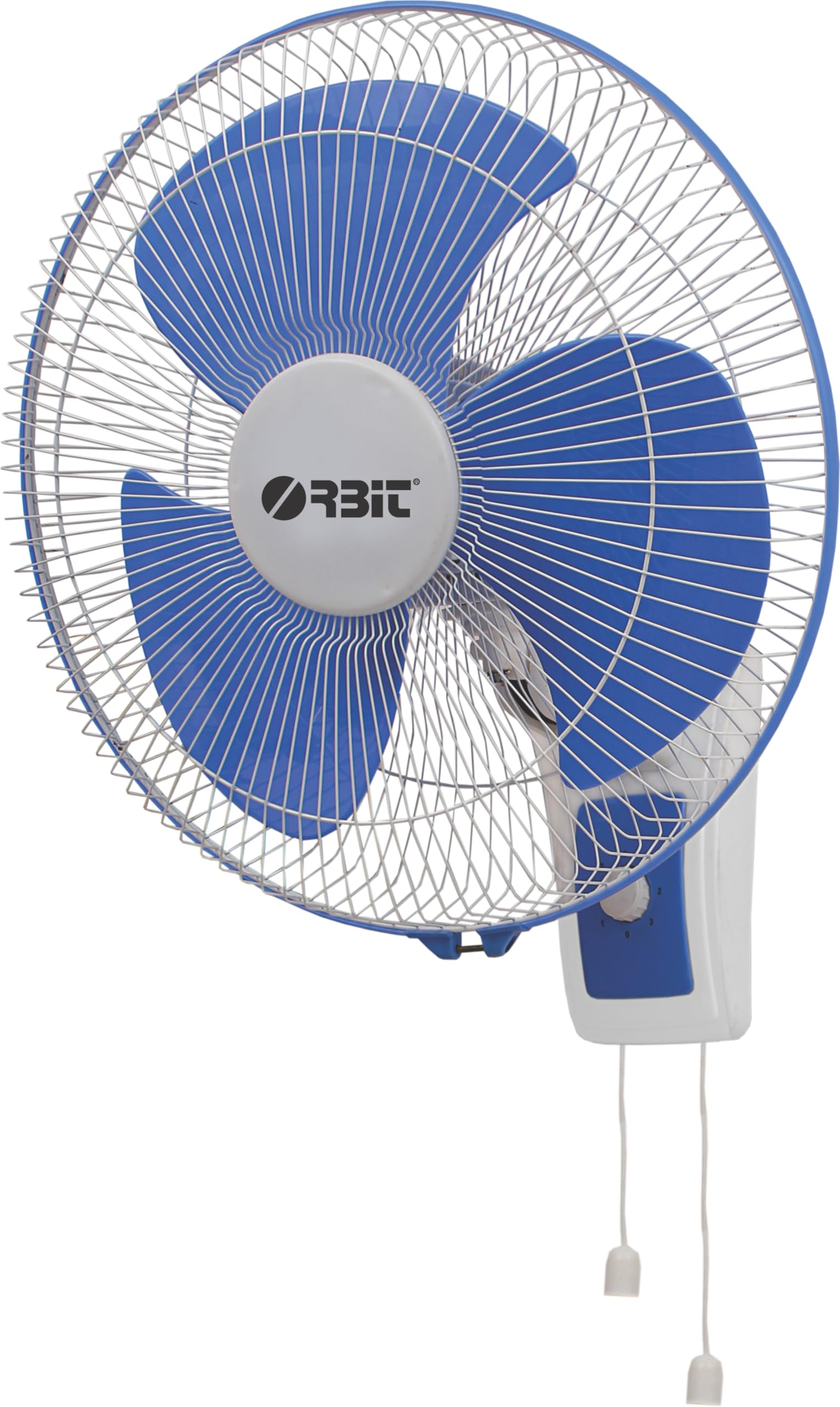 Orbit 400mm High Speed Wall Fan | 16 Inch Oscillating Wall Mounted Fan | Adjustable Tilt | Powerful Air Delivery | Blue & White