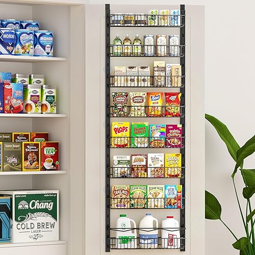 Miniatura 2 de MIAOLI Organizador de despensa sobre la puerta, estante de especias ajustable de 8 niveles, organizador de condimentos colgante para cocina, baño,