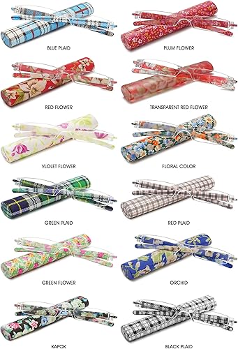 Miniatura 5 de VEVESMUNDO Anteojos de lectura sin montura para mujer, diseño retro, con estuche floral