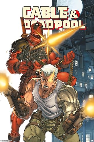 Trends International Marvel Comics - Póster de Deadpool y cable de pared, 34 pulgadas de largo x 22.4 W, versión sin marco