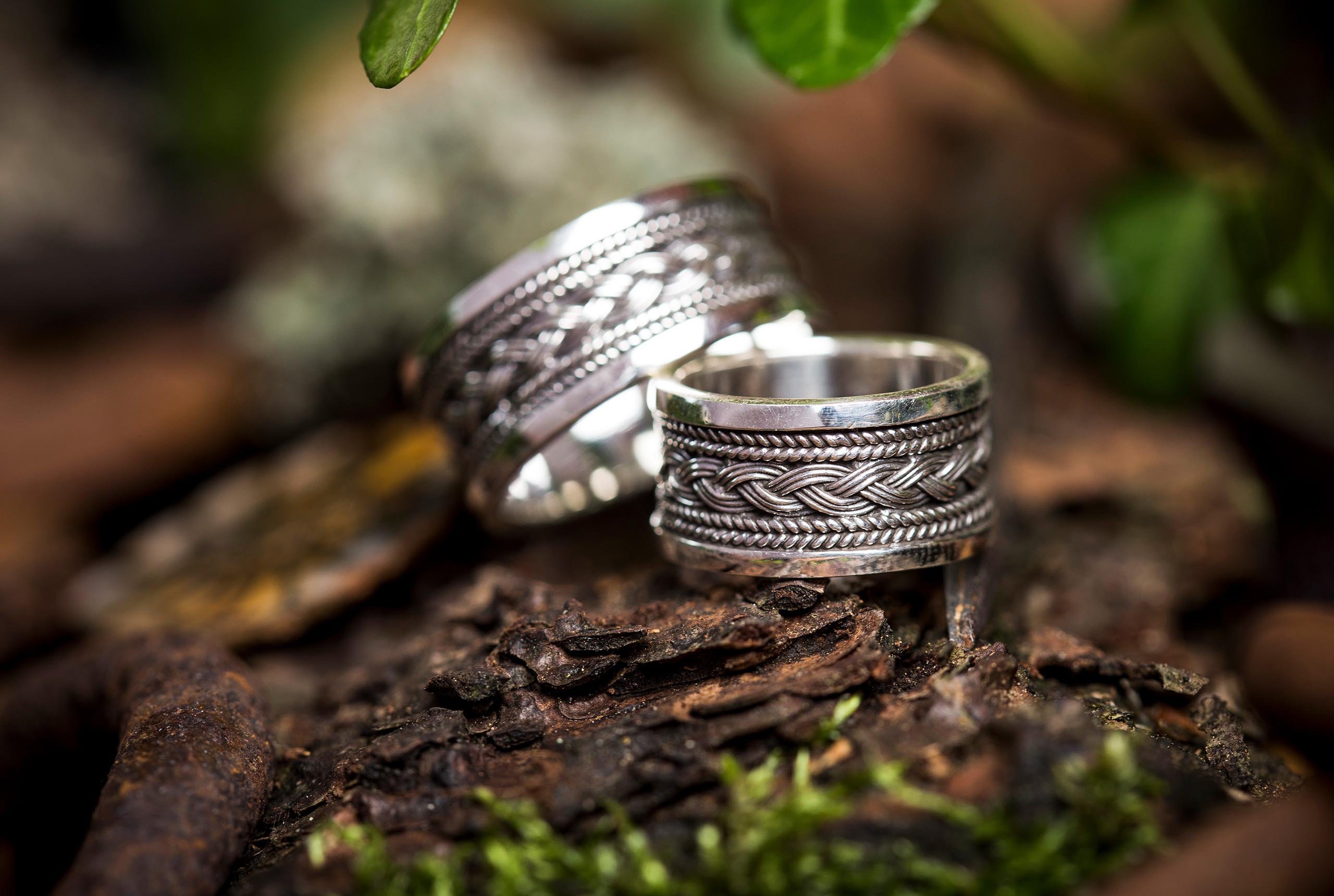 Windalf Vikings Band-Ring Aragon 10 mm Wikingerknoten Nordische Freundschaft Handgeschmiedet 925 Sterlingsilber