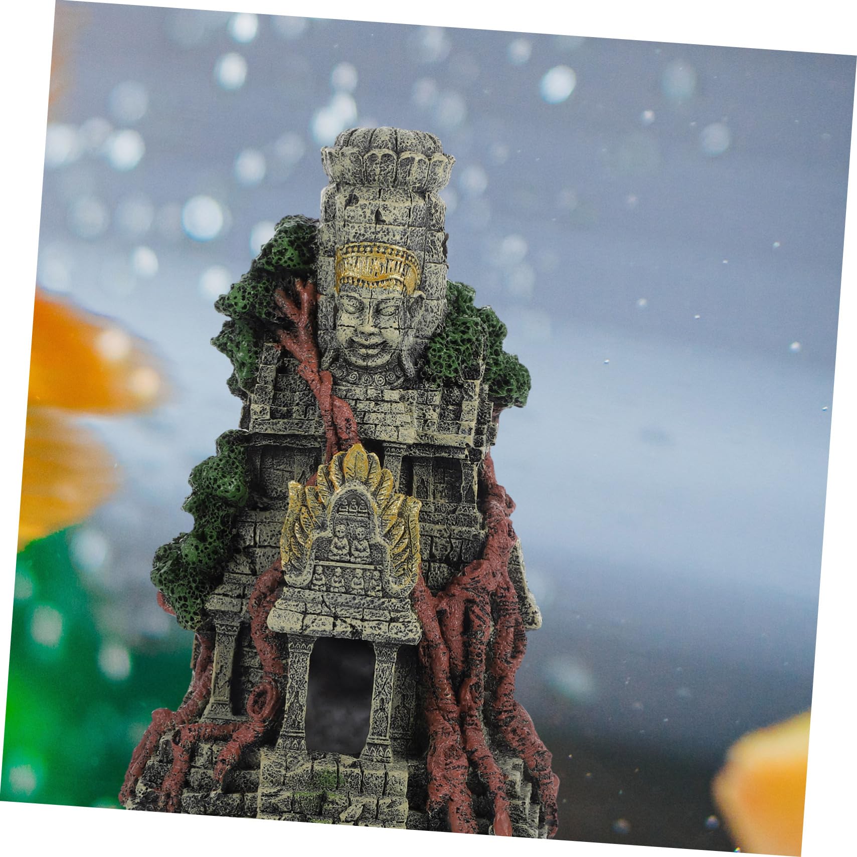 Sosoport Aquarium Dekoration Tempel Aus Kunstharz Für Fischbecken Landschaftsdekoration Ornament Geeignet Für Süß Und Meerwasser Aquarien