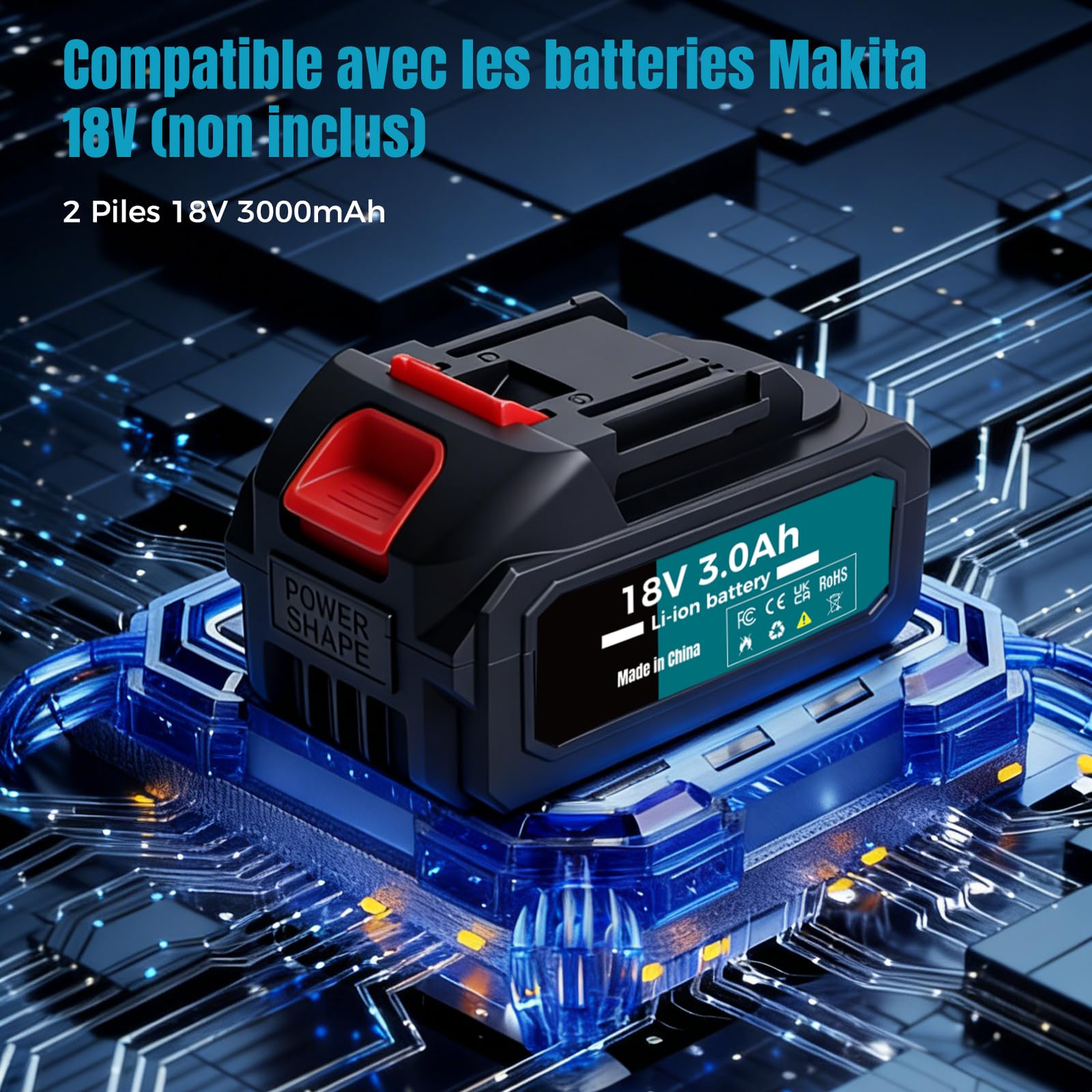 Bostar Ponceuse Excentrique Sans Fil 18V, Ø125mm Moteur Brushless, 2 Batteries 3.0Ah, Max. 21000 tr/min, 6 Vitesses, Sac à Poussière, Ponceuse Orbitale pour Bois et Voiture, Compatible Makita 18V