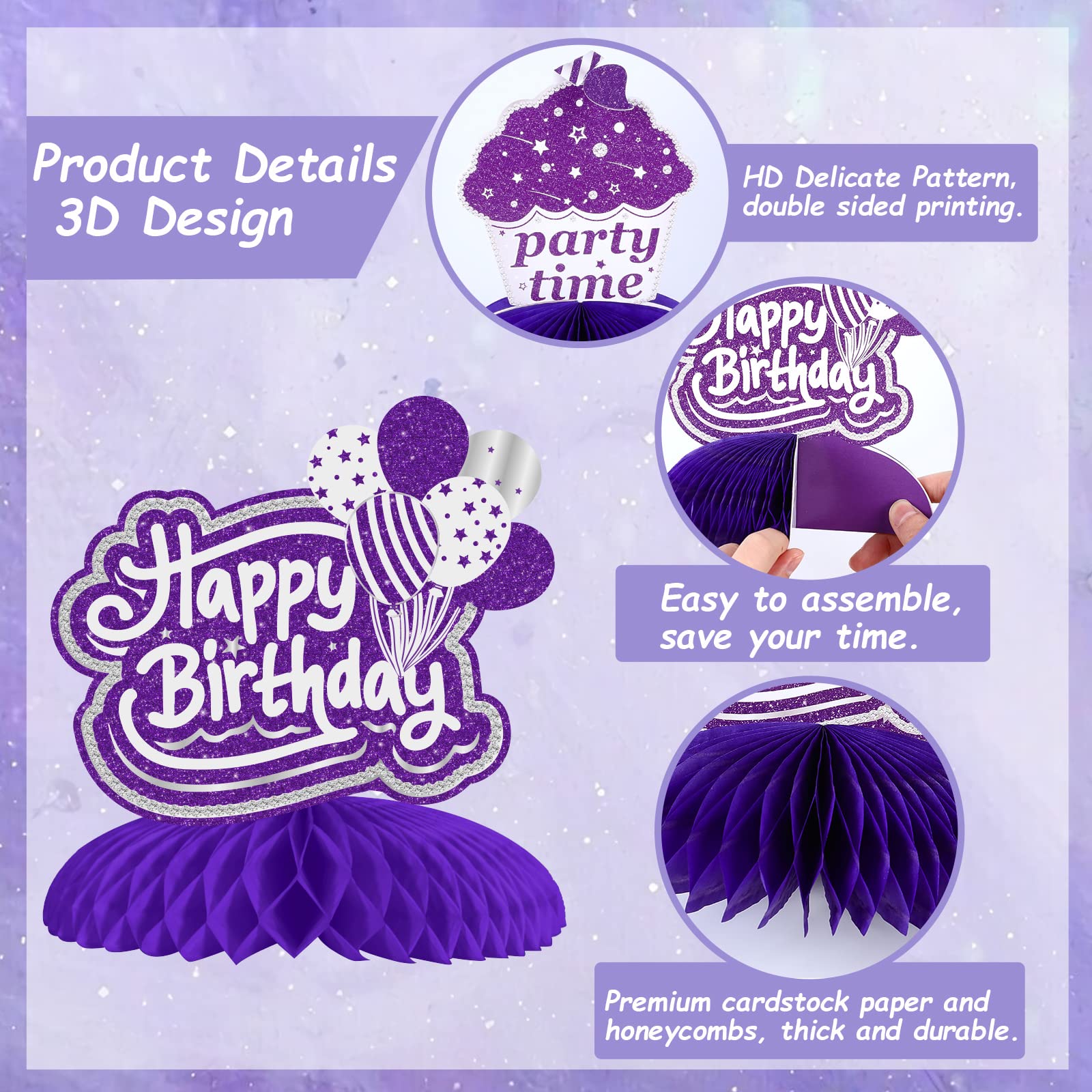 4 COUNT DESSUS Table D'anniversaire Boule Nid D'abeille Bébé Enfant EUR 38,38 - FR