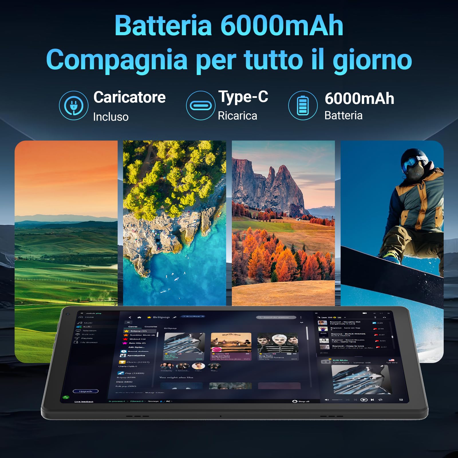 Gleeso Tablet｜Android 16 Tablet 10 Pollici ｜Tablet con Tastiera 24GB+64GB/1TB TF, Android Tablet PC 6000mAh, Fotocamera da 8MP, WiFi 5G, Laptop Portatile 2 in 1 Tablets con Custodia e Mouse (Nero)