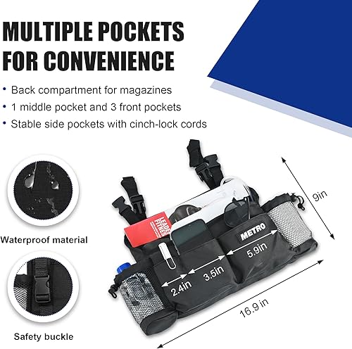 Miniatura 2 de Metro Mobility Patineta de movilidad plegable de 4 ruedas para adultos, 300 libras de capacidad eléctrica para personas mayores, batería extendida