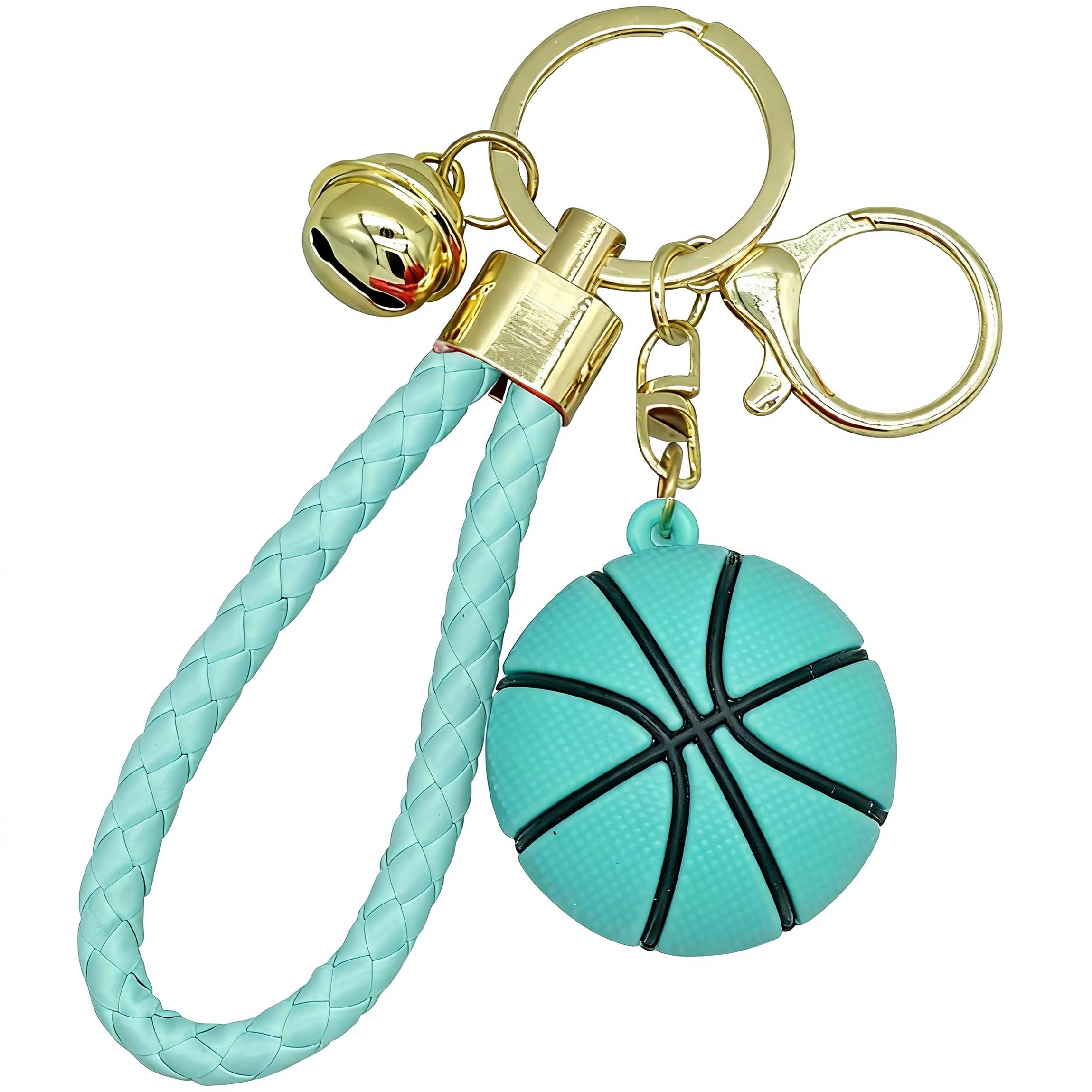 Moydolo Unisex Kids Green Basketball Keychain Pendant Novelty Sports Ball Fans Key Chain Ring Charm For Boys Girls Men Women