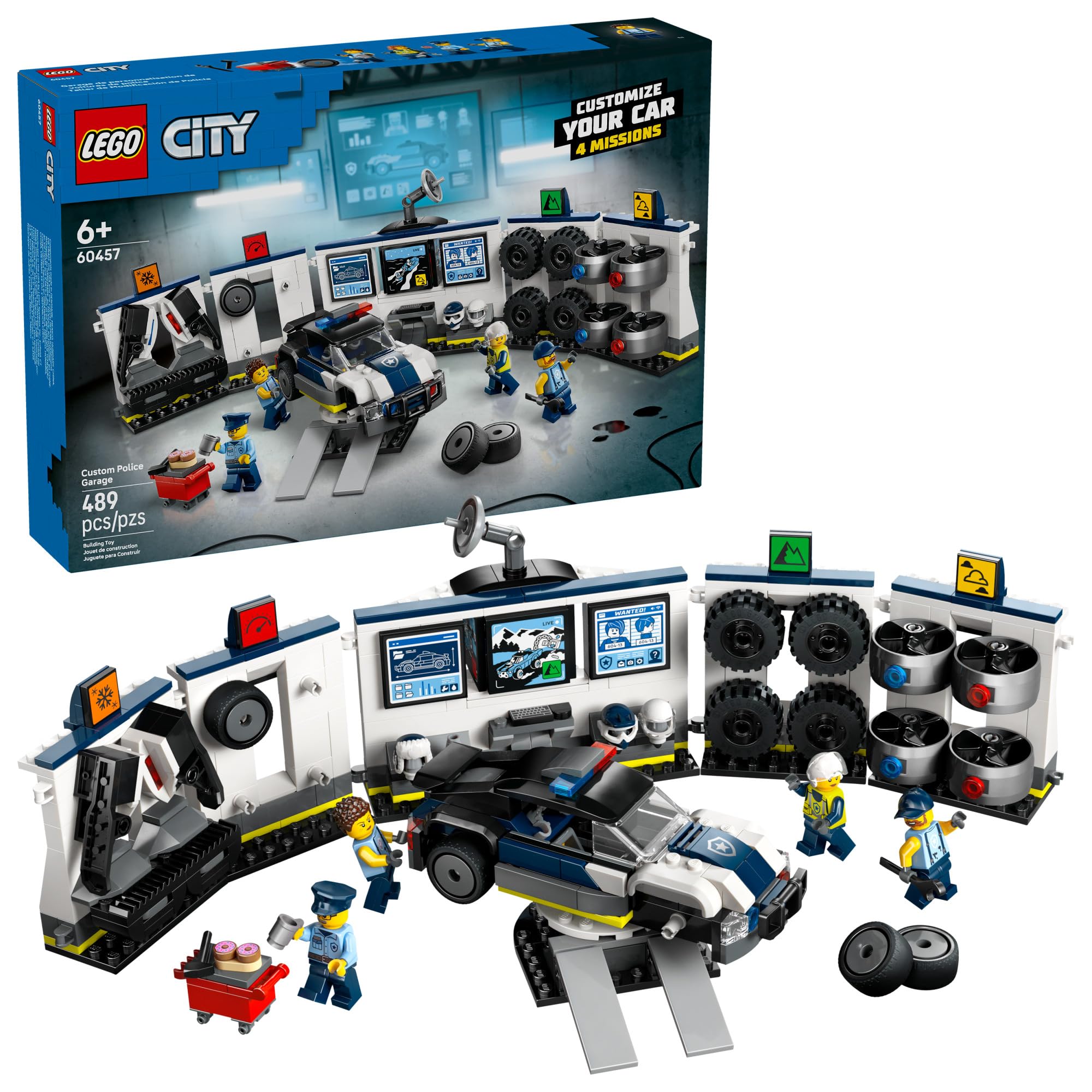 shiba-0 LEGO City Custom Police Car Garage Building Toy for Kids - Modular