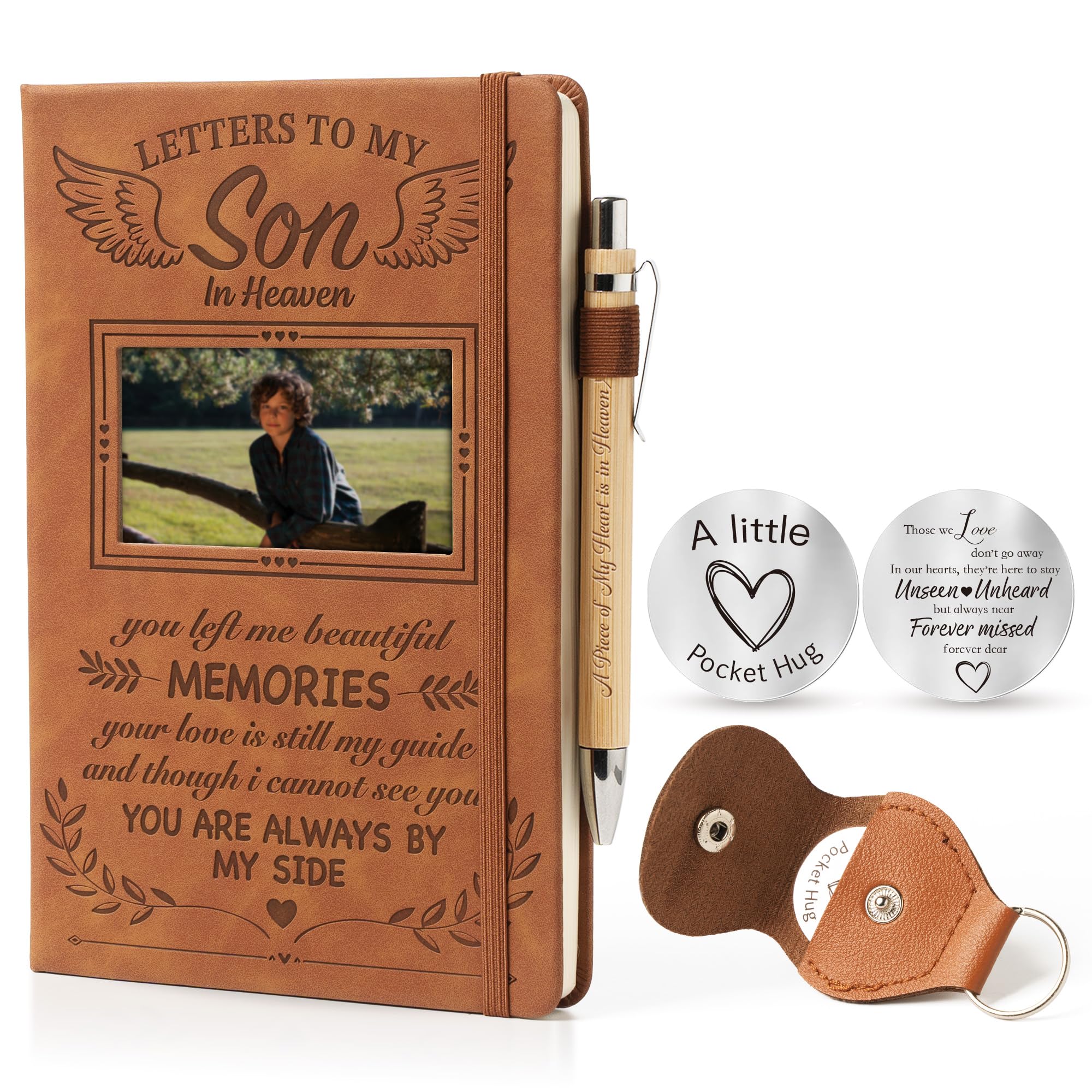 EliteSign Letters to My Son in Heaven – A5 Grief Journal Notebook with Window Cover – In Loving Memory of My Child, Memorial Sympathy Gift for Loss of Son