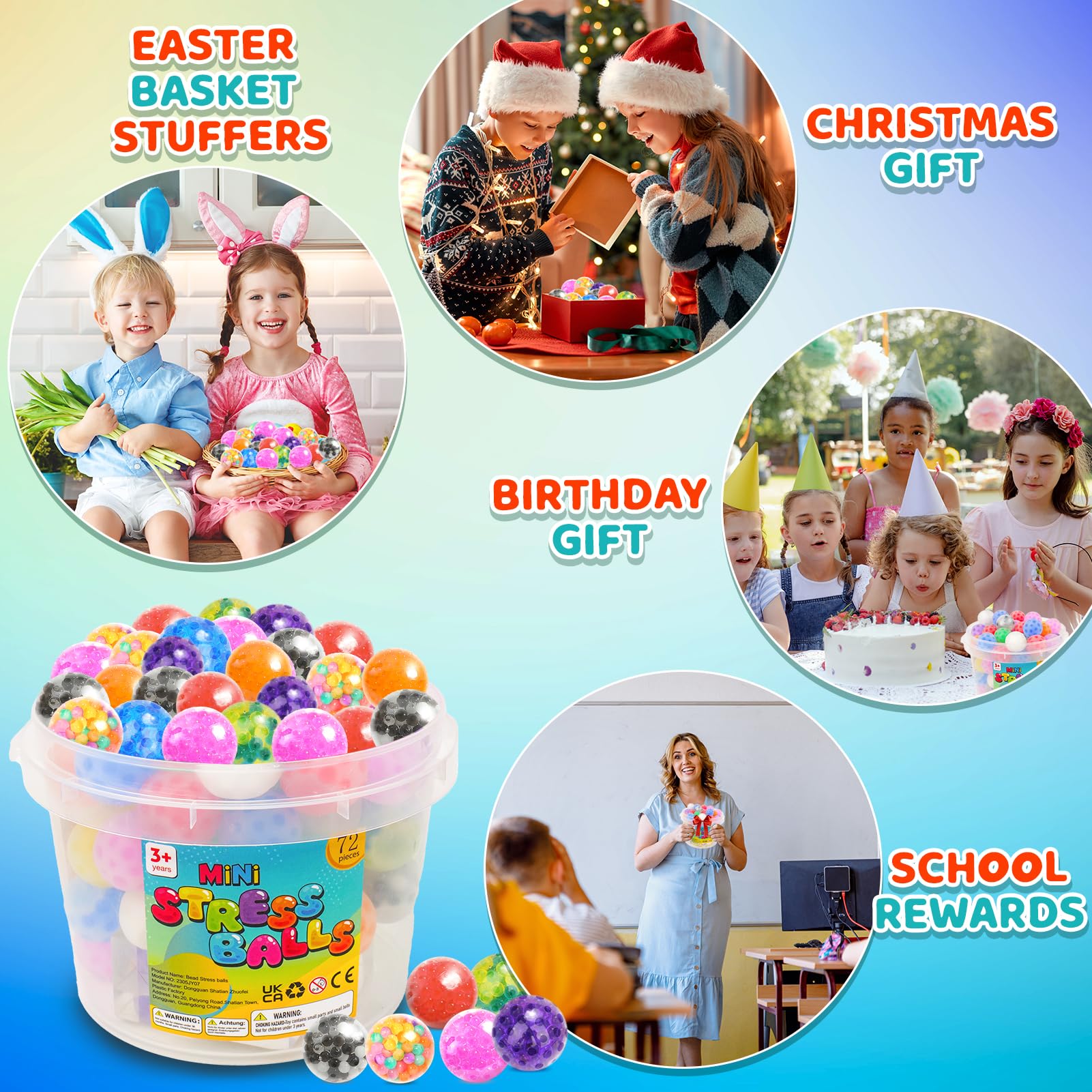Amazon.co.jp: Squishy Stress Balls Fidget Toys - 72 Pack Squishy
