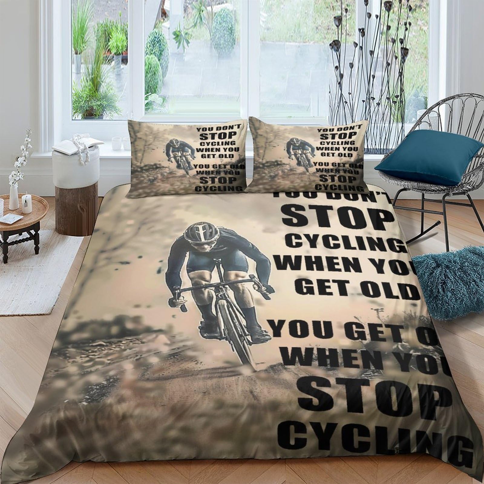 Linge de lit cyclisme anti-transpiration housse de couette respirante 3D microfibre 1 place