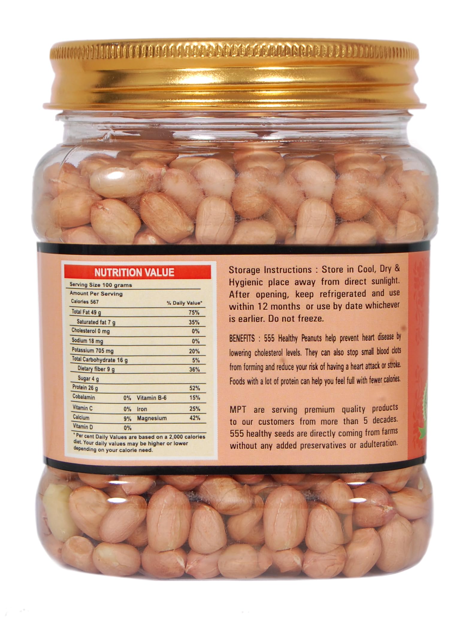555 Pure Natural Peanuts | Healthy Snacks | High Protein - Gluten Free Mungfali | Sabut Mungfali | No Trans Fat, Gluten free, Not Fried (Pack of 1 x 400 gm) 1