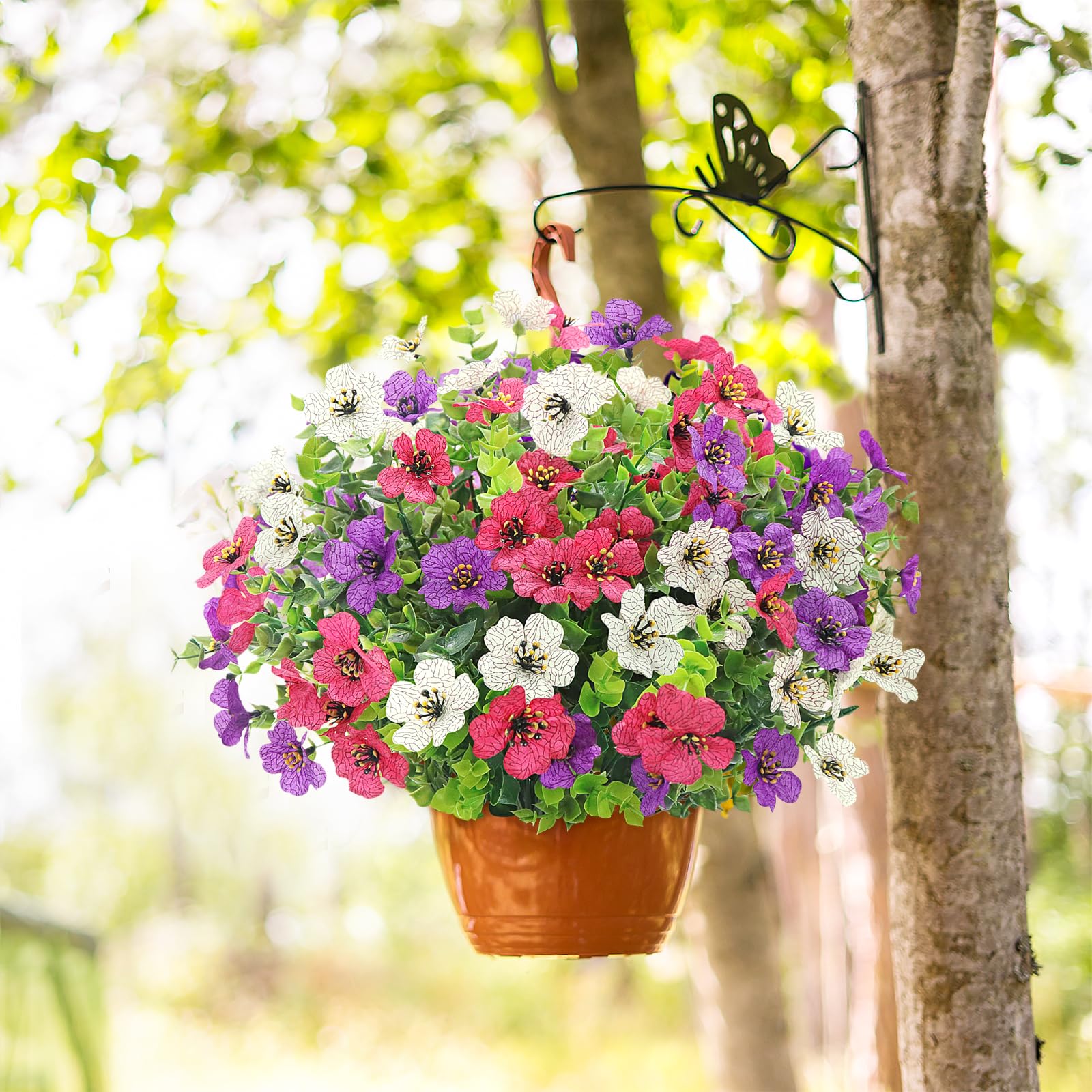 Yueshop Künstliche Blumen, UV-beständig, künstliche Pflanzen, Blumen, realistische Kunstplastik, Frühlingsblumen, Großpackung für den Innen- und Außenbereich, für Zuhause, Garten, Veranda, Bauernhaus