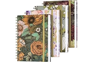 Cute 4-Pack Spiral Notebooks For Women