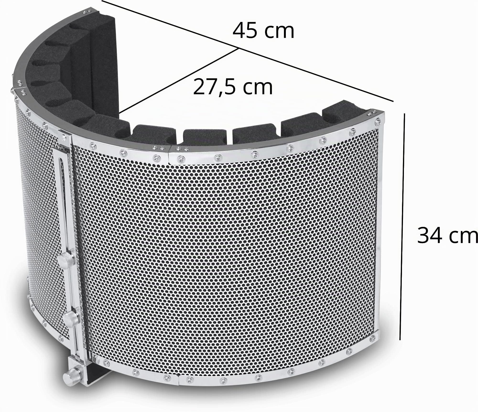 Pronomic MP-60 Micscreen, Absorbedor y difusor portátil, Peso: aprox. 2 kg | Evita reflexiones acústicas no deseadas o ecos, Compatible con casi cualquier soporte de micrófono estándar