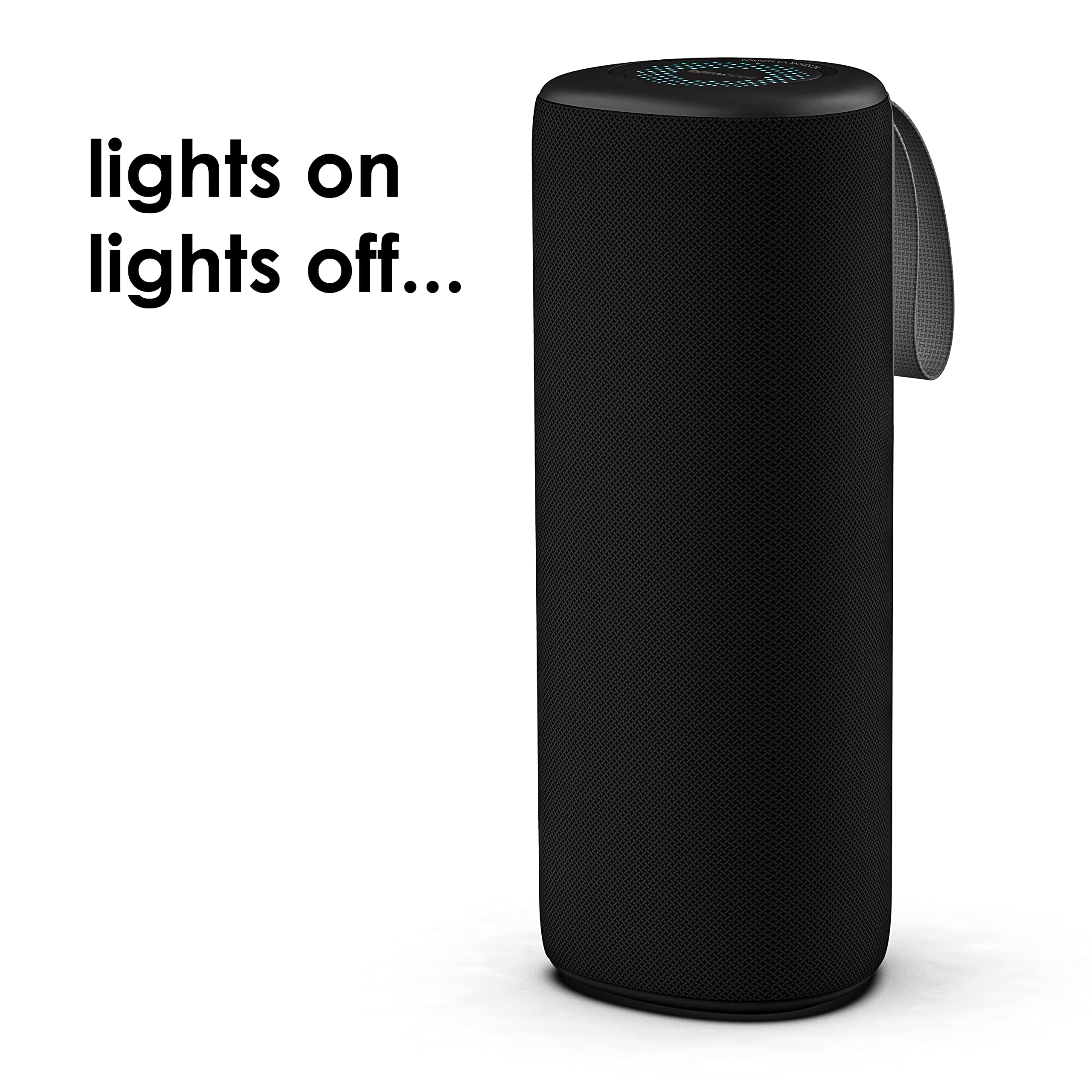 Boompods Rhythm 24 Cassa Bluetooth Portatile - Cassa Musica Waterproof IPX5 con Luci LED, 10 Modalità di Illuminazione, Altoparlante Potente per Feste, Doccia e Viaggi, Nero
