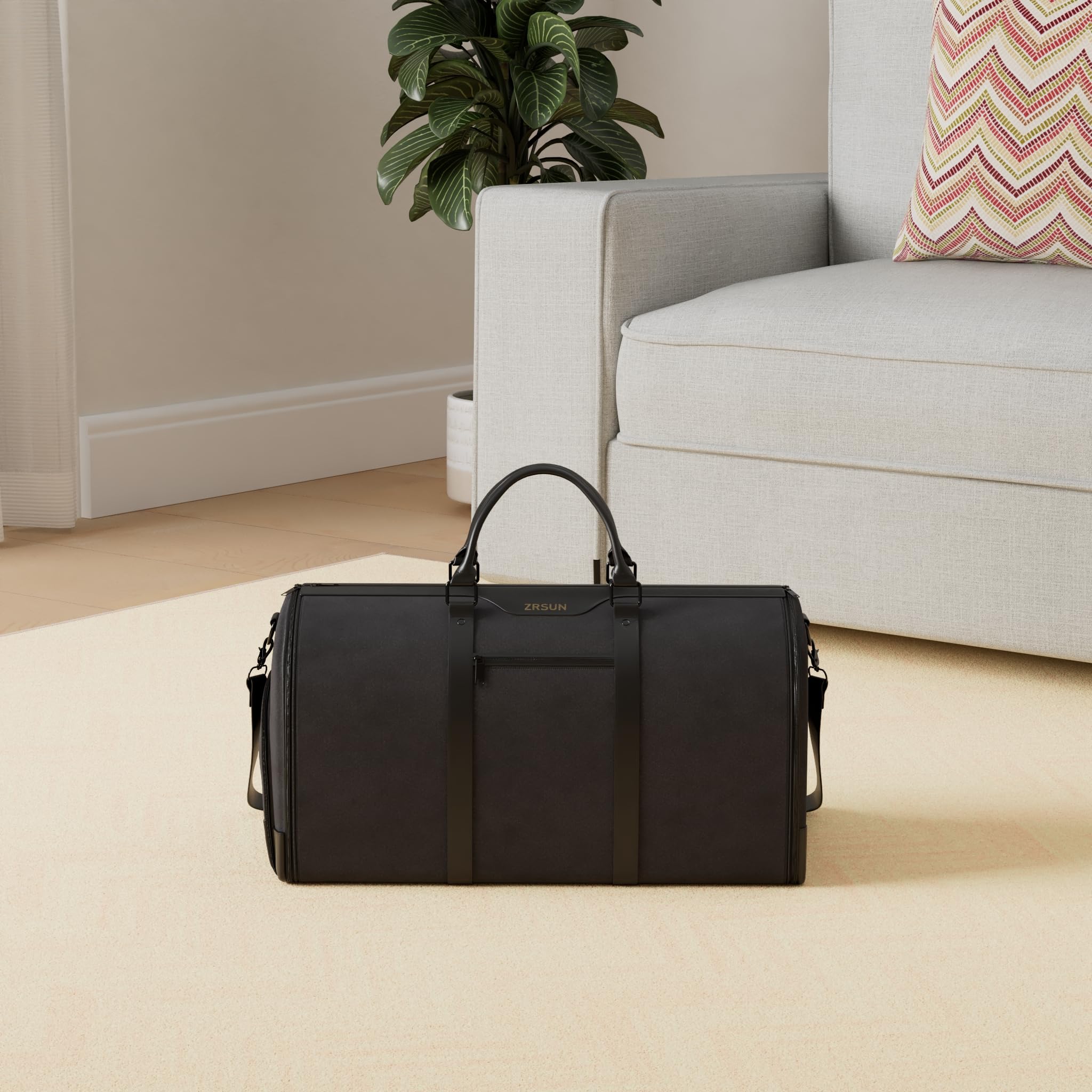 Borsa porta abiti da viaggio, borsa porta indumenti, borsone convertibile con scomparto per scarpe, perfetta per viaggi di lavoro e gite nel fine settimana, Nero 00, Da viaggio