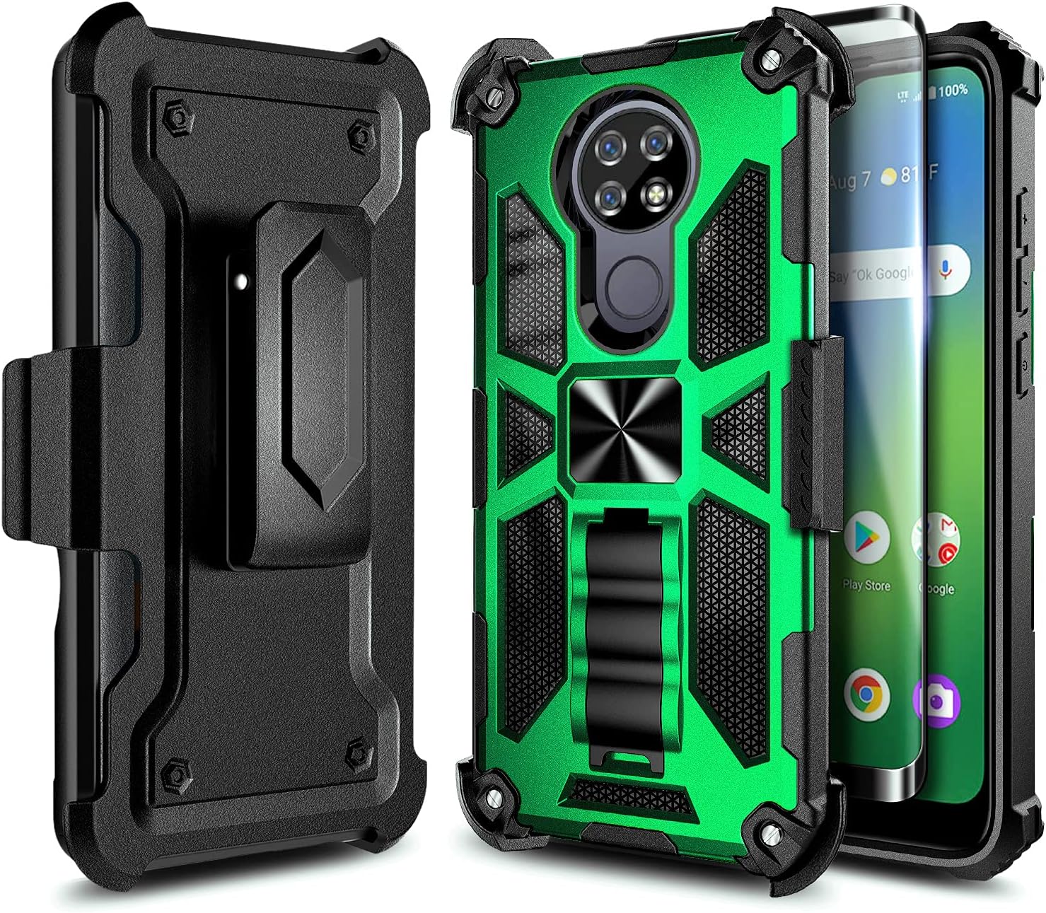 Military-Grade Green Case with Tempered Glass for Zimbabwe Ubuy