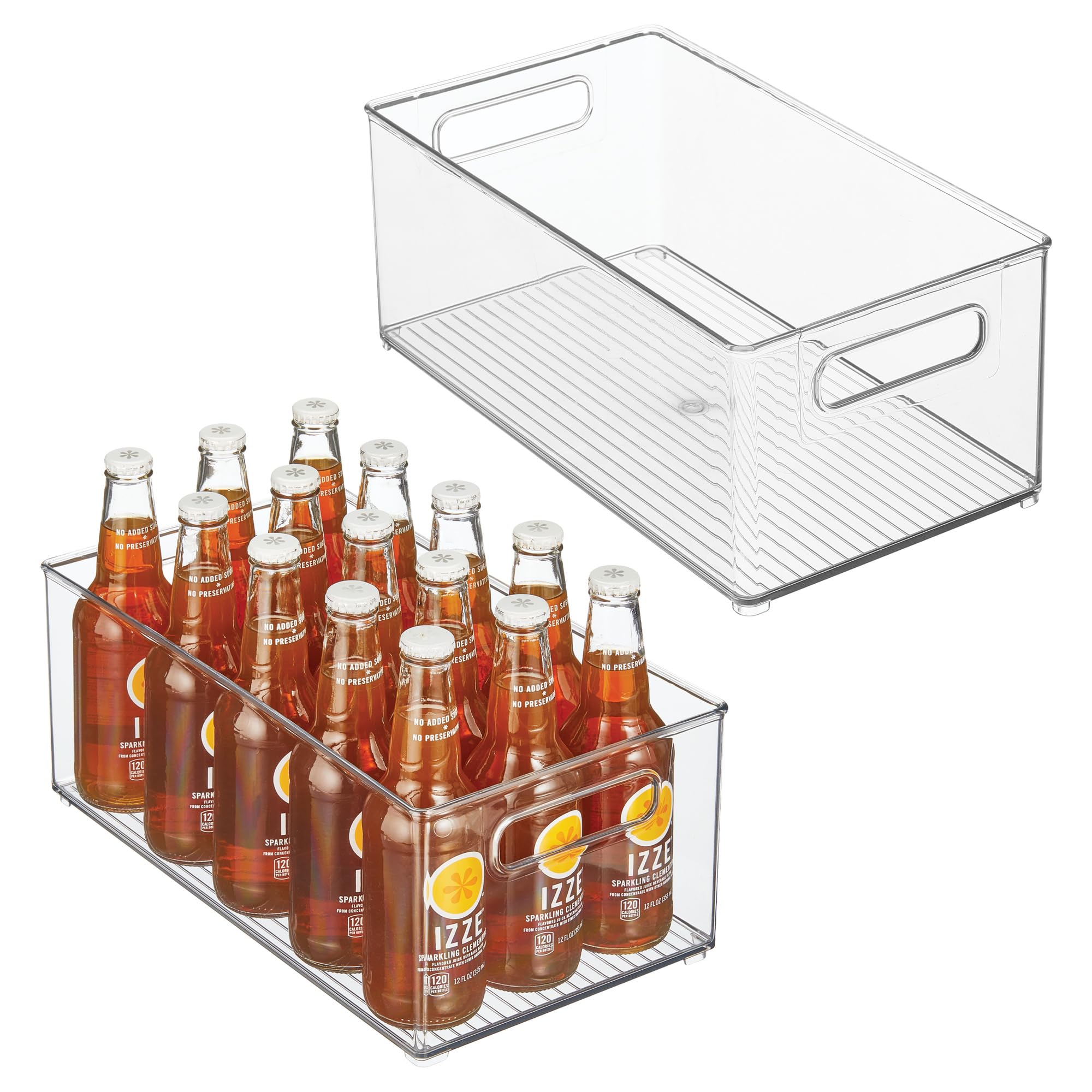 Bac de rangement de cuisine transparent iDesign boite empilable frigo placard